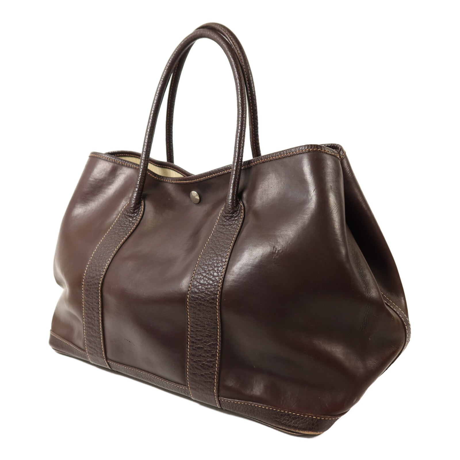 HERMES Amazonia Garden Party PM銀扣手挽袋Brown