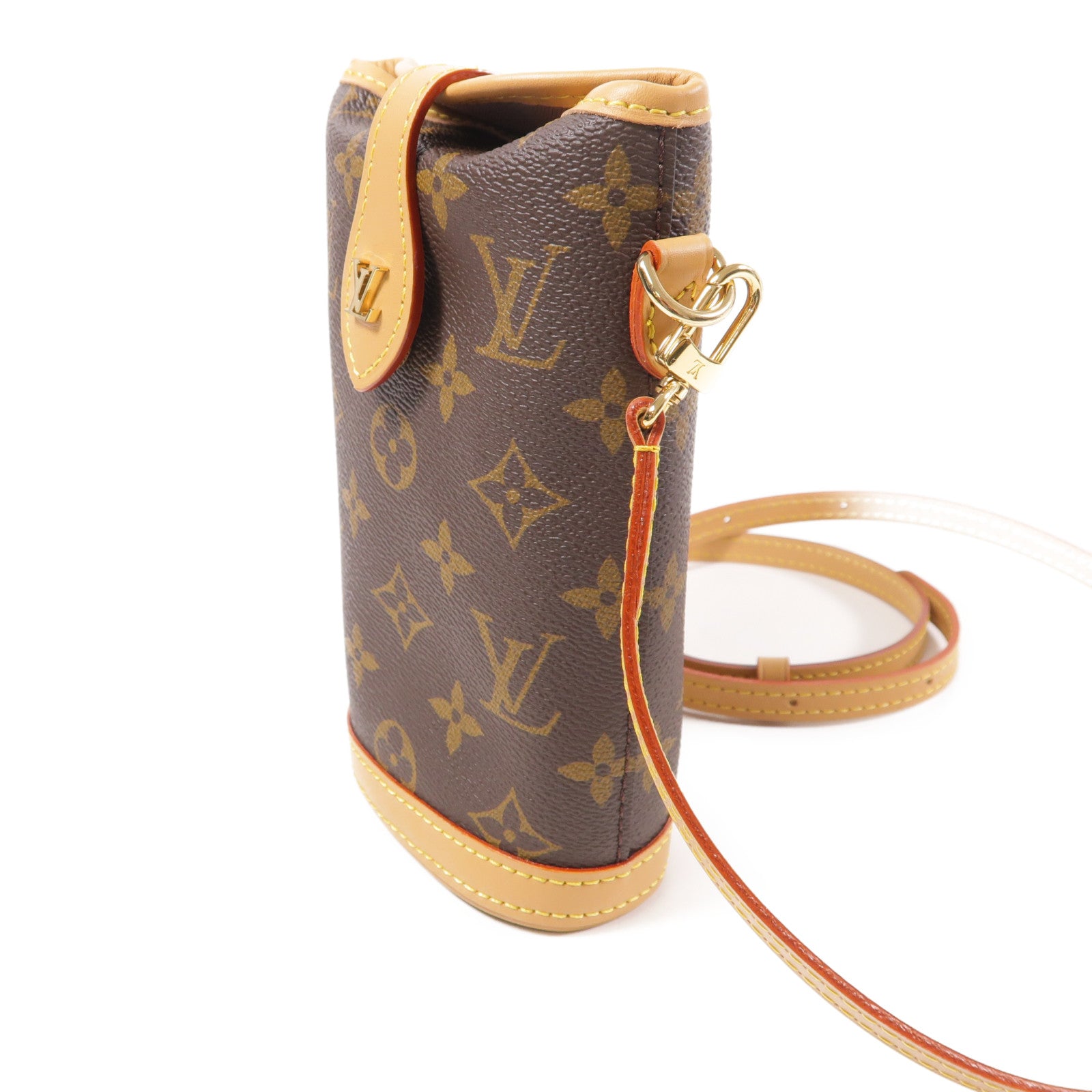 LOUIS VUITTON LV GHW Fold Me Pouch Shoulder Bag M80874 Monogram Brown