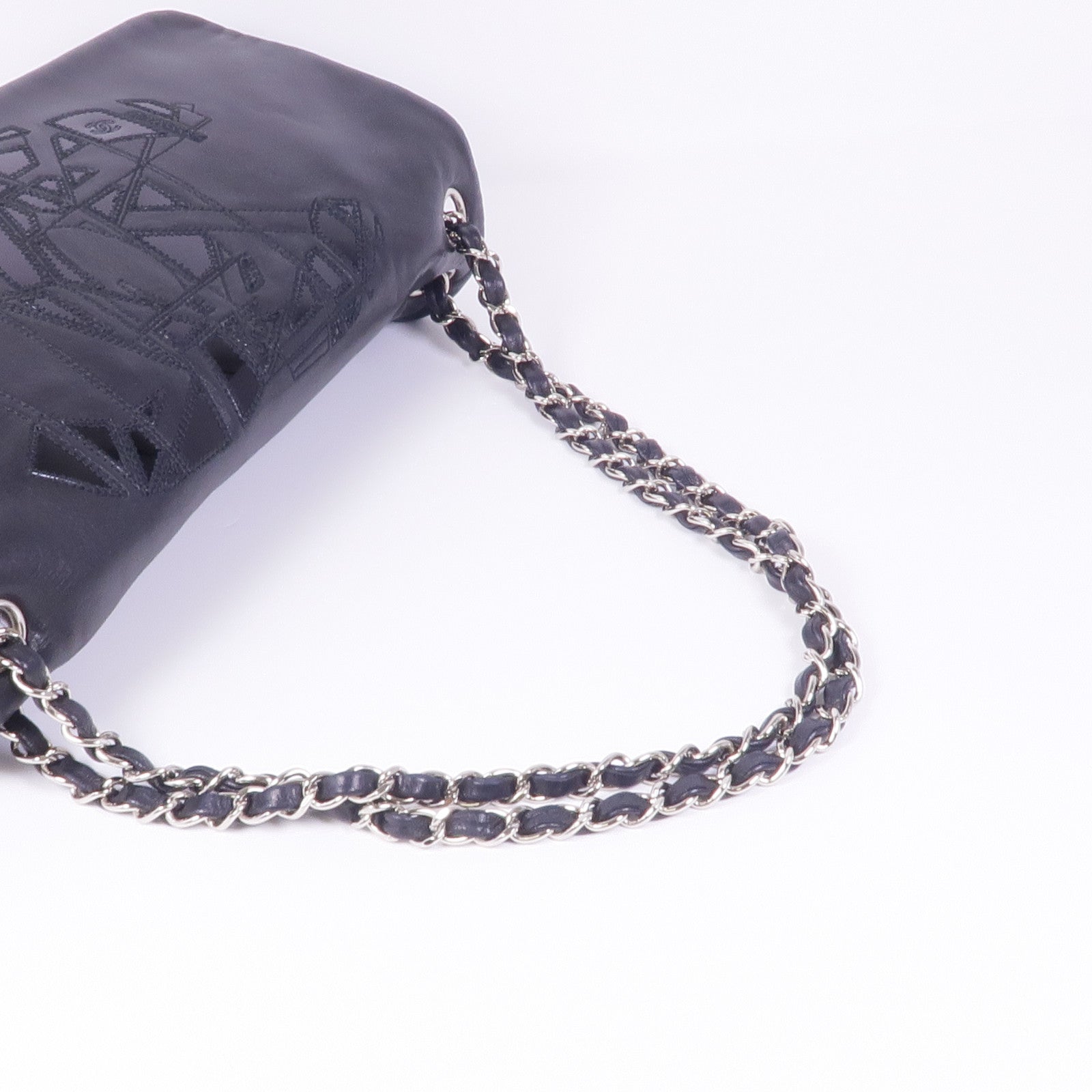 CHANEL 羊皮皮革Shoulder Bag銀扣肩背袋