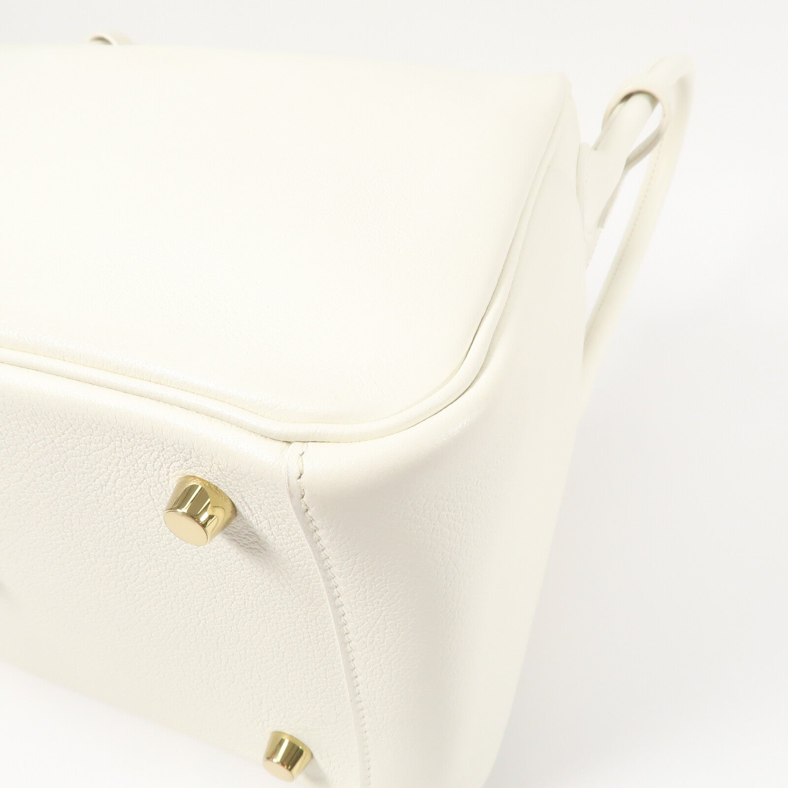 HERMES Evercolor皮革Lindy 26手挽肩背兩用袋Blanc