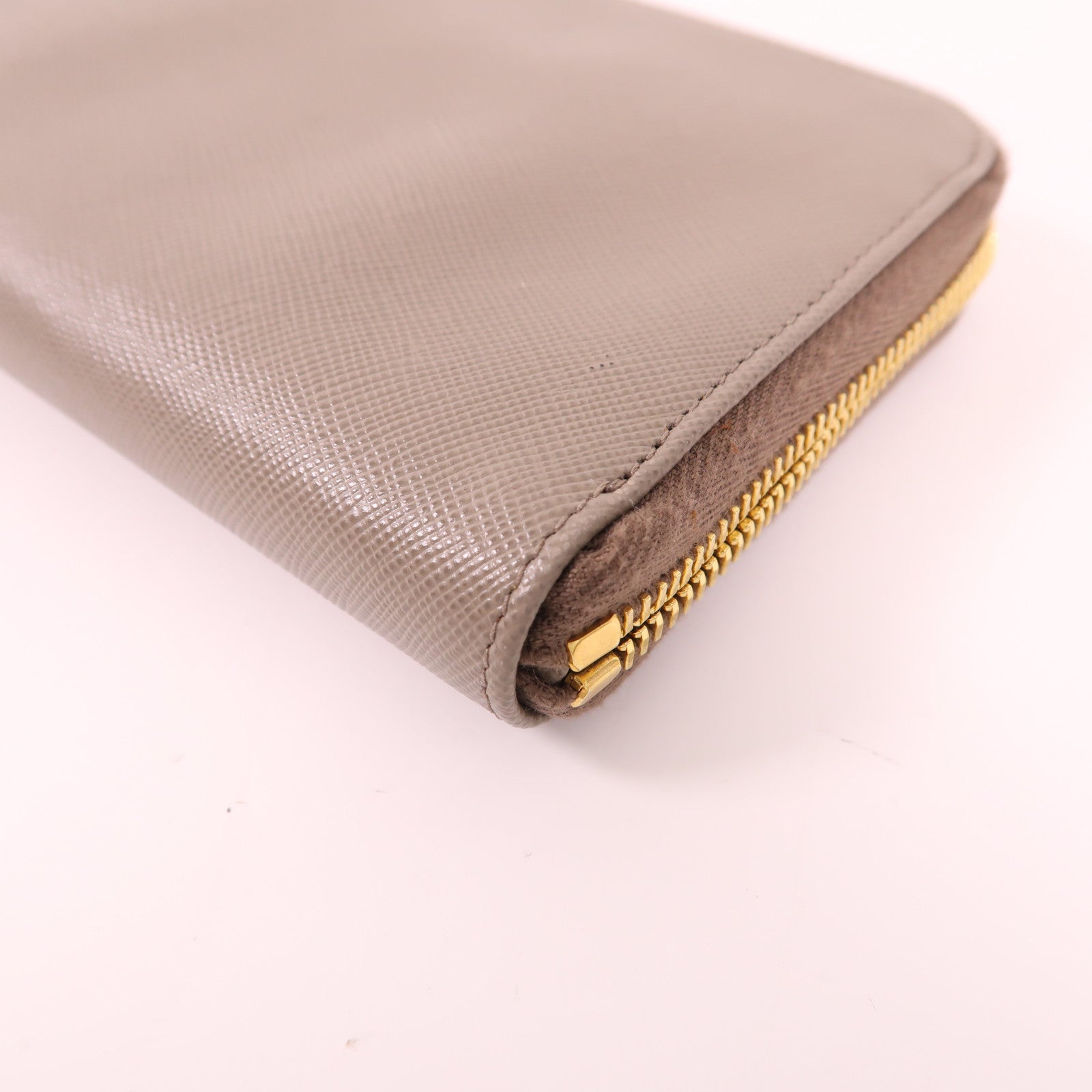 PRADA GHW Zipper Long Wallet  IM0506 Calfskin Leather Brown