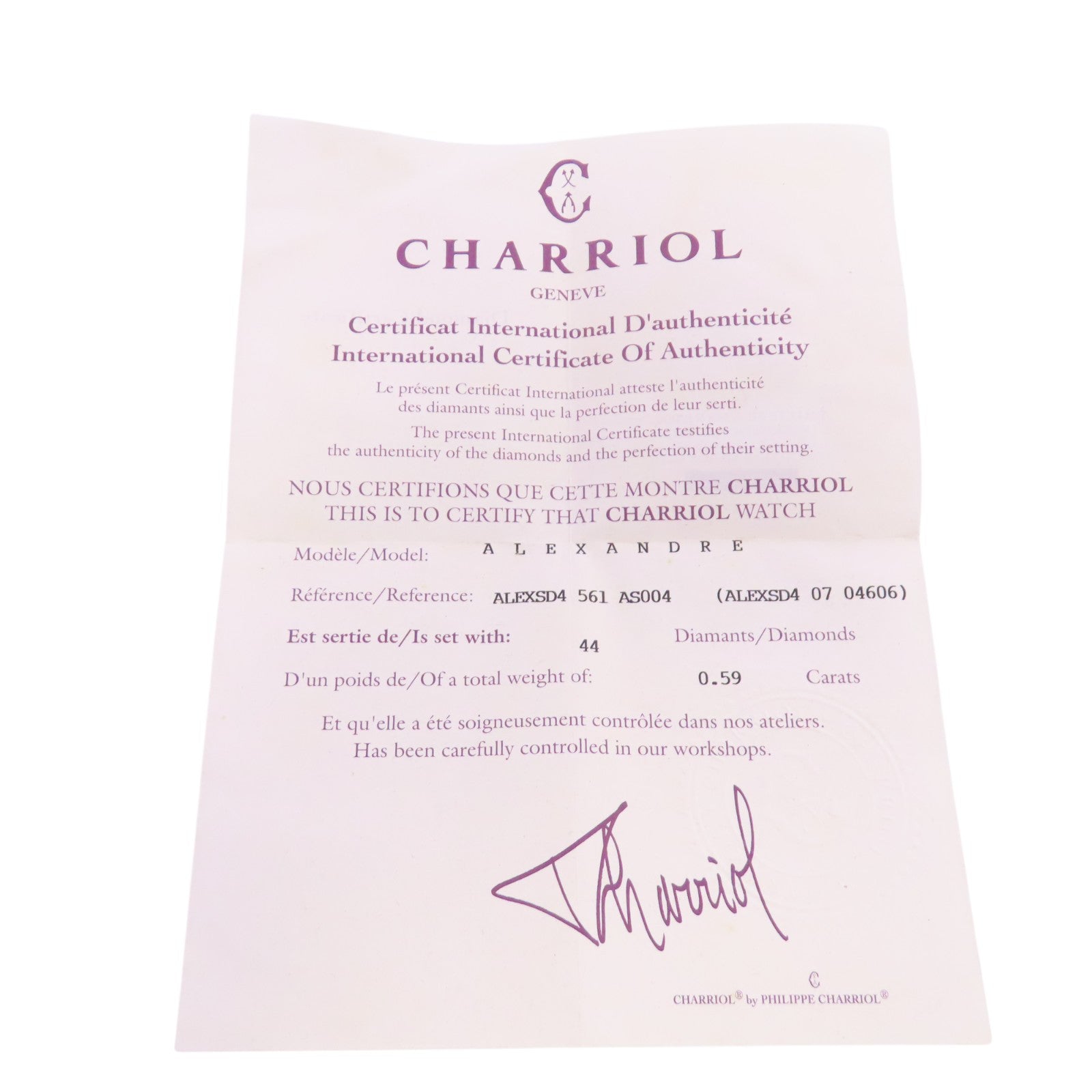 CHARRIOL Alexandre ALEXSD4 561 AS004
