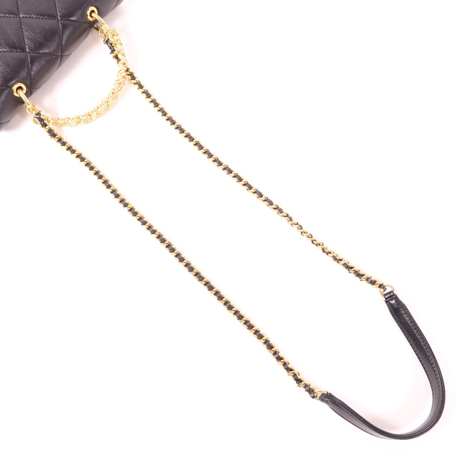 CHANEL 牛皮皮革Chain Shoulder金扣手挽肩背兩用袋