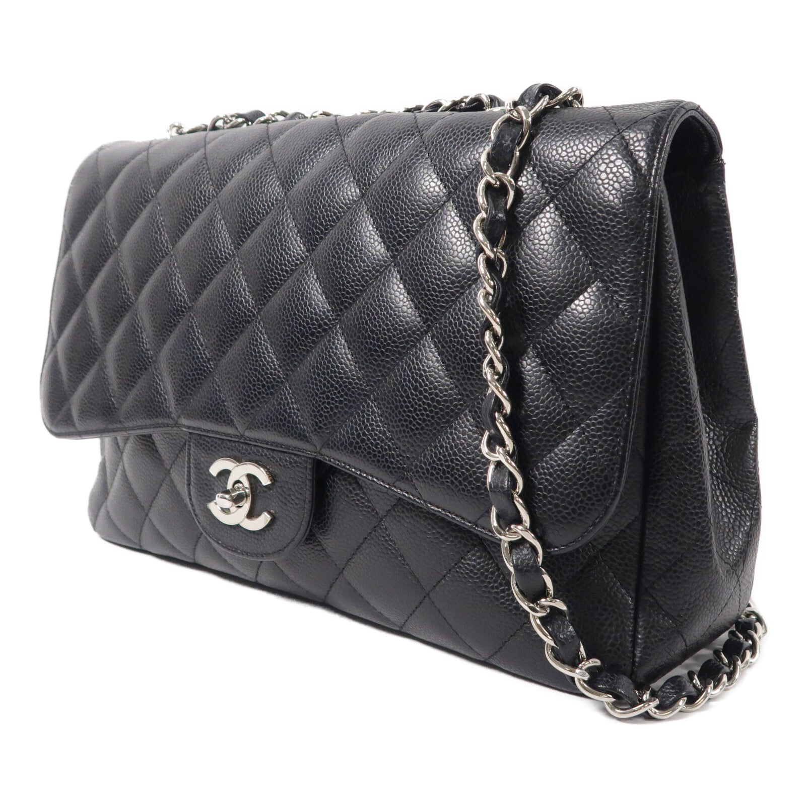 CHANEL 牛皮皮革Large Classic鏈帶肩背袋
