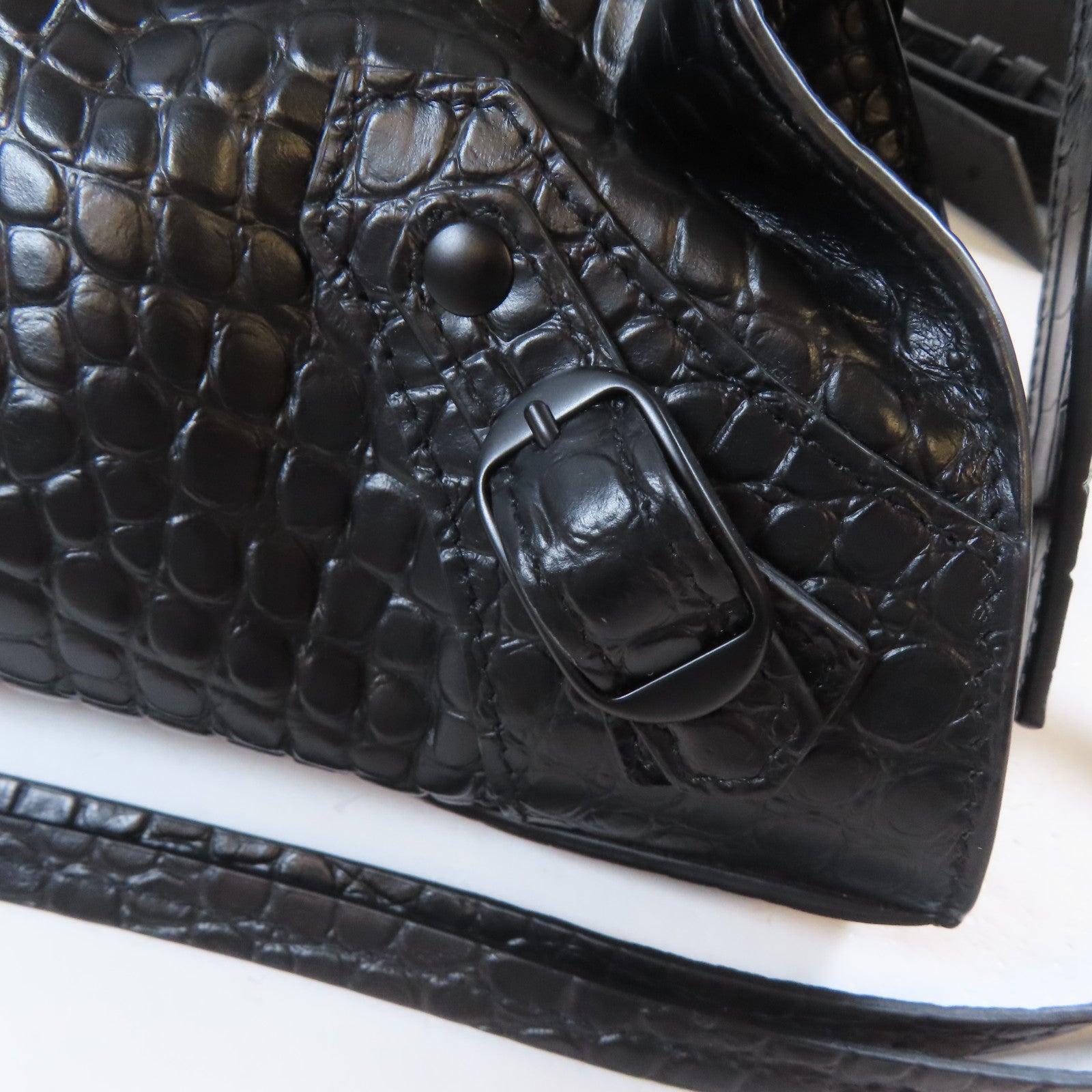 BALENCIAGA 皮革Neo Classic City黑扣手挽肩背兩用袋黑色