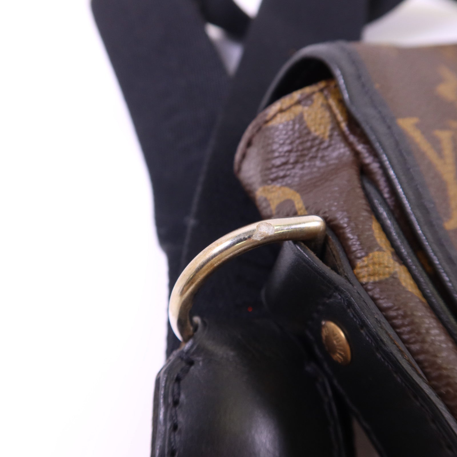 LOUIS VUITTON Monogram Macassar Bass MM金扣肩背袋M56715