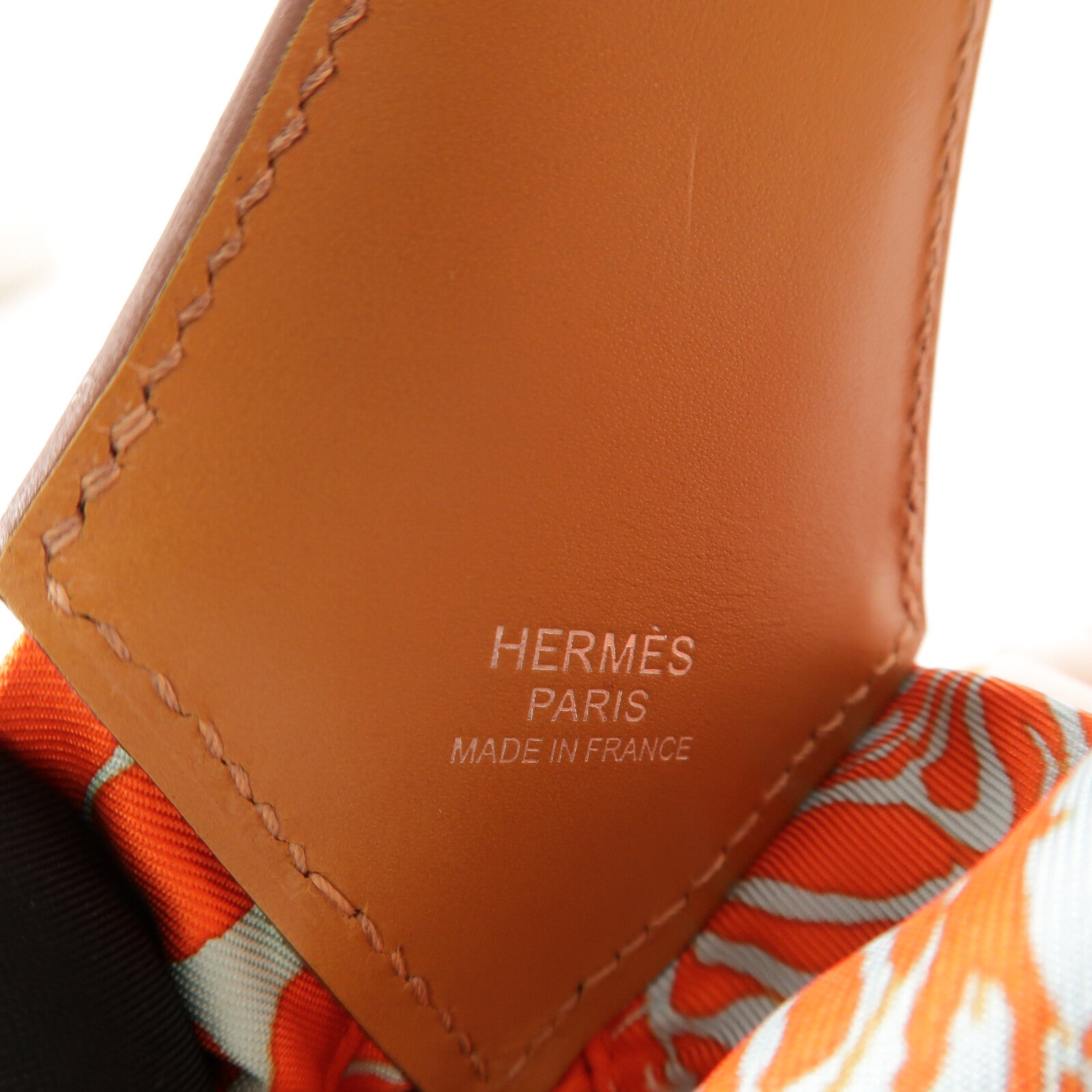 HERMES 絲質Balusoie Bag手挽袋Capucine/Bleu Zephyr