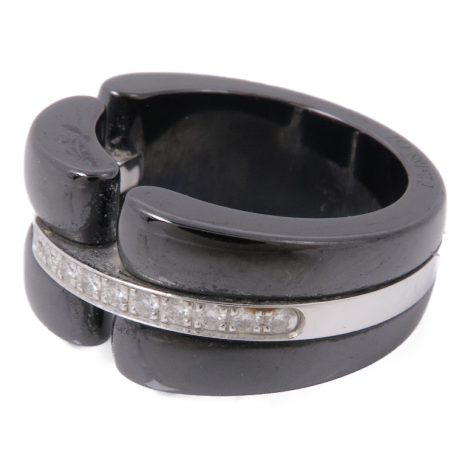 CHANEL 18K白金/陶瓷Ultra Ring戒指US#5.5