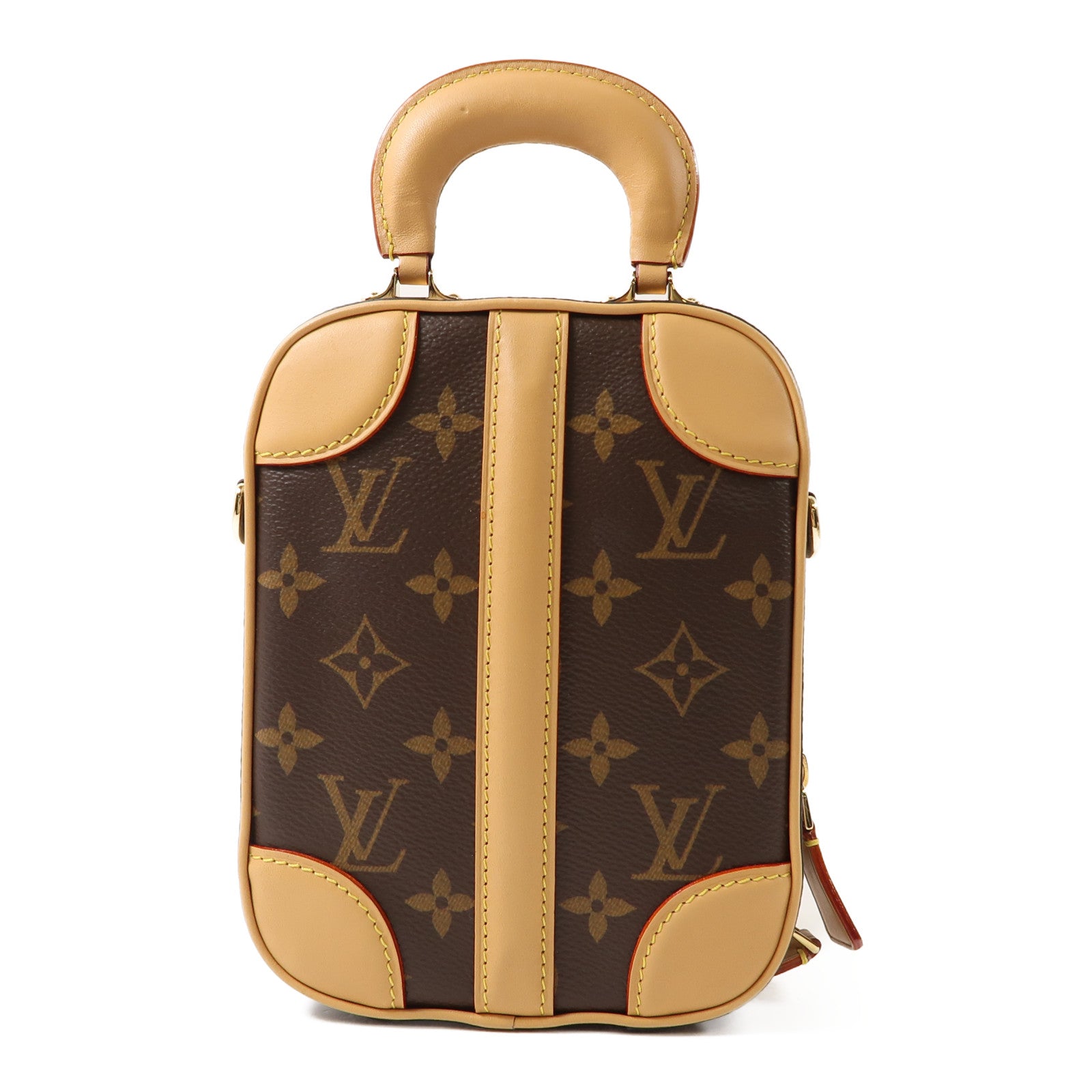 LOUIS VUITTON 【激減優惠】塗層帆布Verticale金扣手挽肩背兩用袋啡色