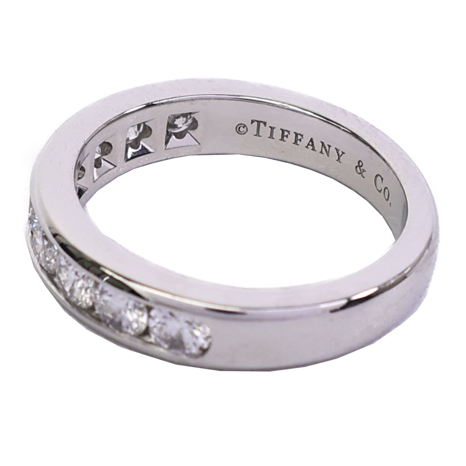 TIFFANY＆CO PT950白金Setting Wedding Band Diamond Half鑽石戒指