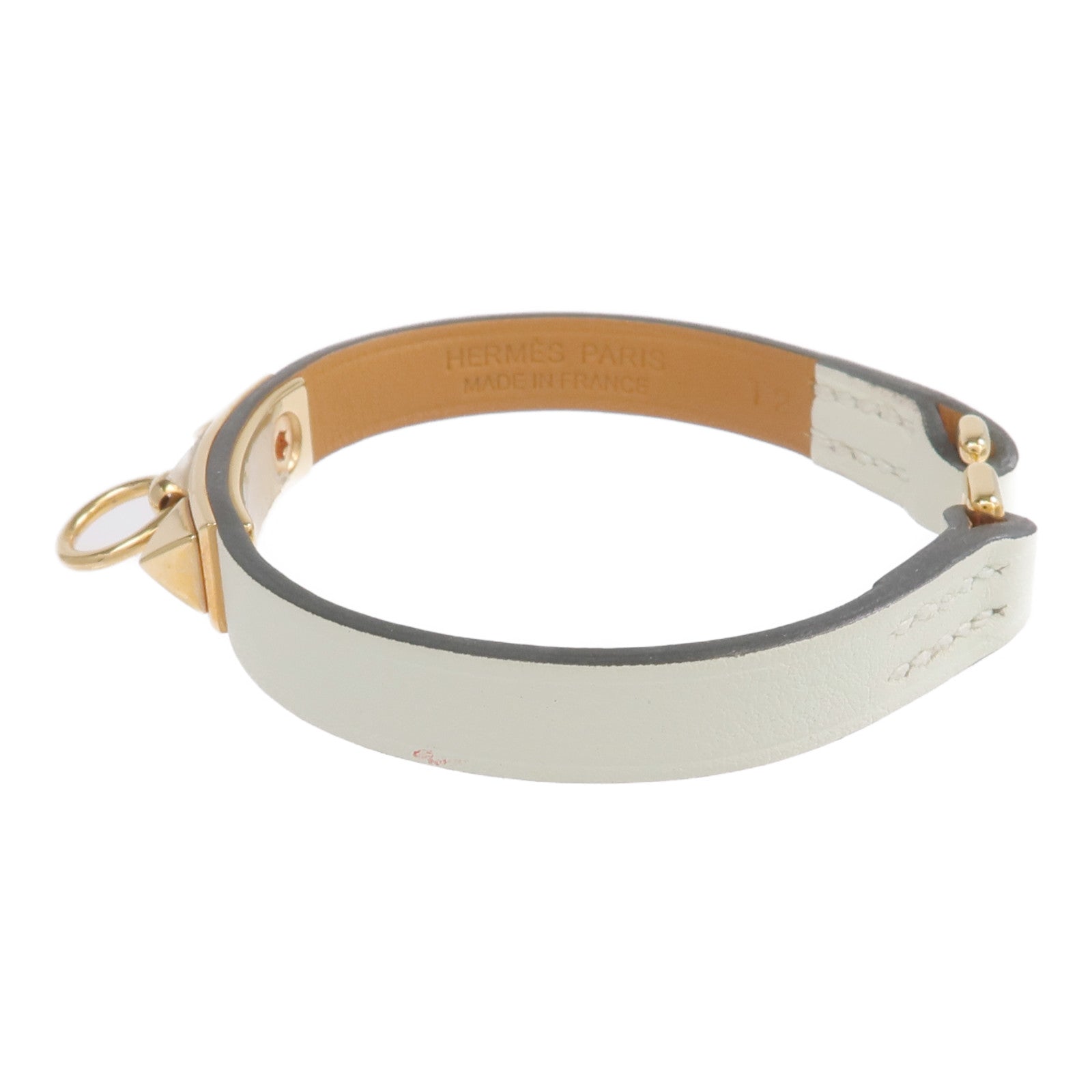 HERMES Swift皮革Rivale Mini Bracelet金扣手鏈Vert Fizz