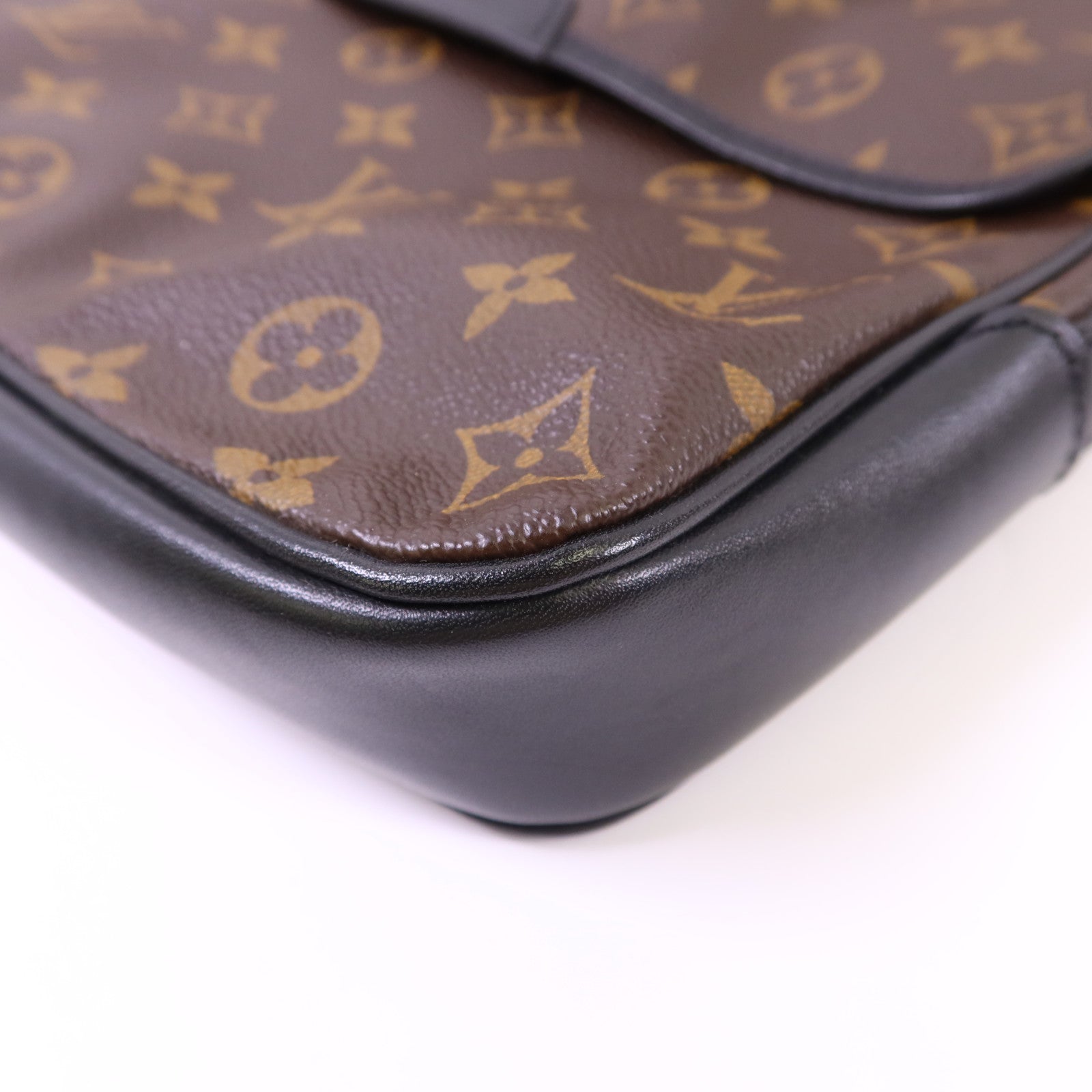 LOUIS VUITTON Monogram Macassar Bass MM金扣肩背袋M56715