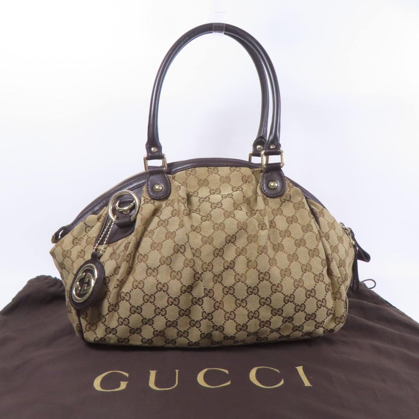 GUCCI GG Shoulder Bag 223974 GG Canvas Brown
