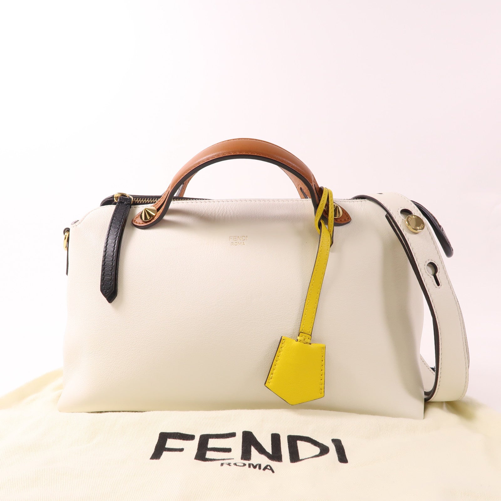 FENDI 牛皮皮革By The Way金扣手挽肩背兩用袋