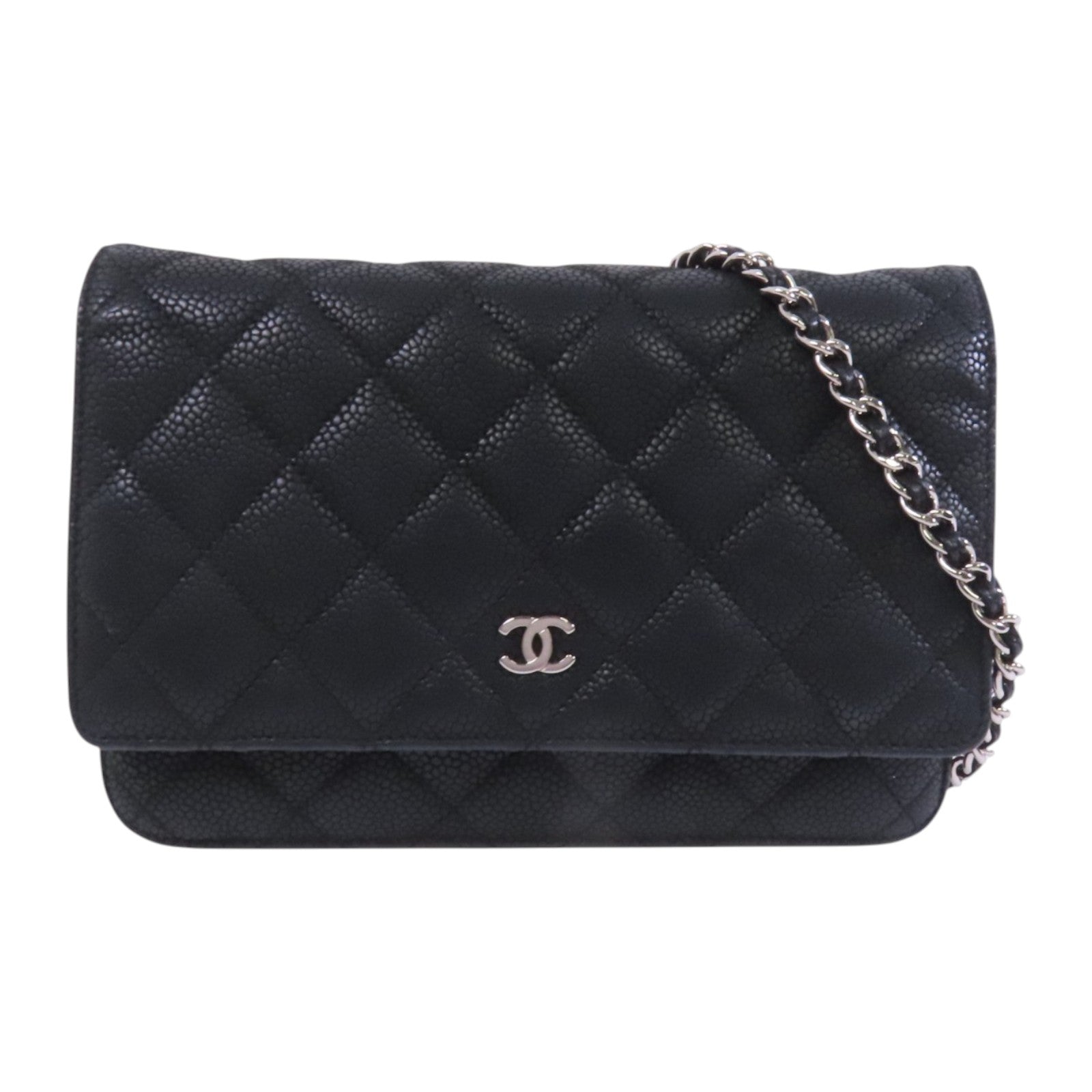 CHANEL 牛皮皮革WOC Wallet On Chain銀扣鏈帶肩背袋