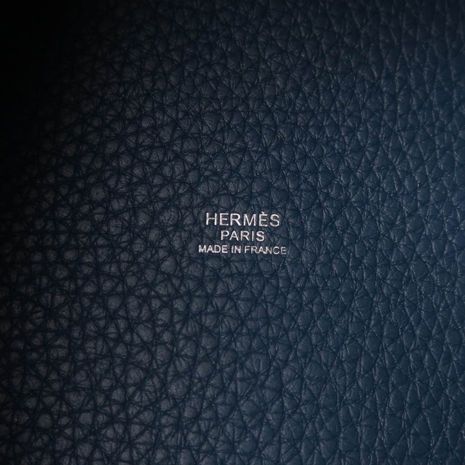 HERMES Clemence皮革Picotin PM銀扣手挽袋深海藍色
