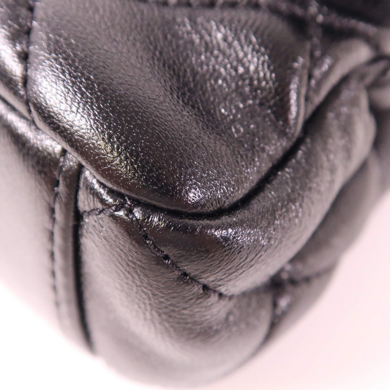 CHANEL 牛皮皮革Chain Shoulder金扣手挽肩背兩用袋