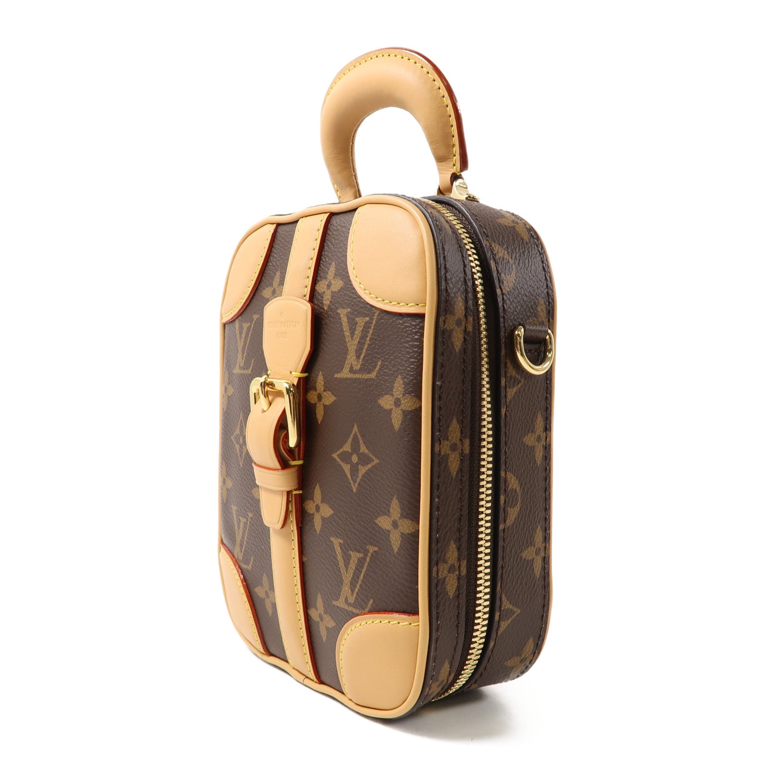 LOUIS VUITTON 【激減優惠】塗層帆布Verticale金扣手挽肩背兩用袋啡色