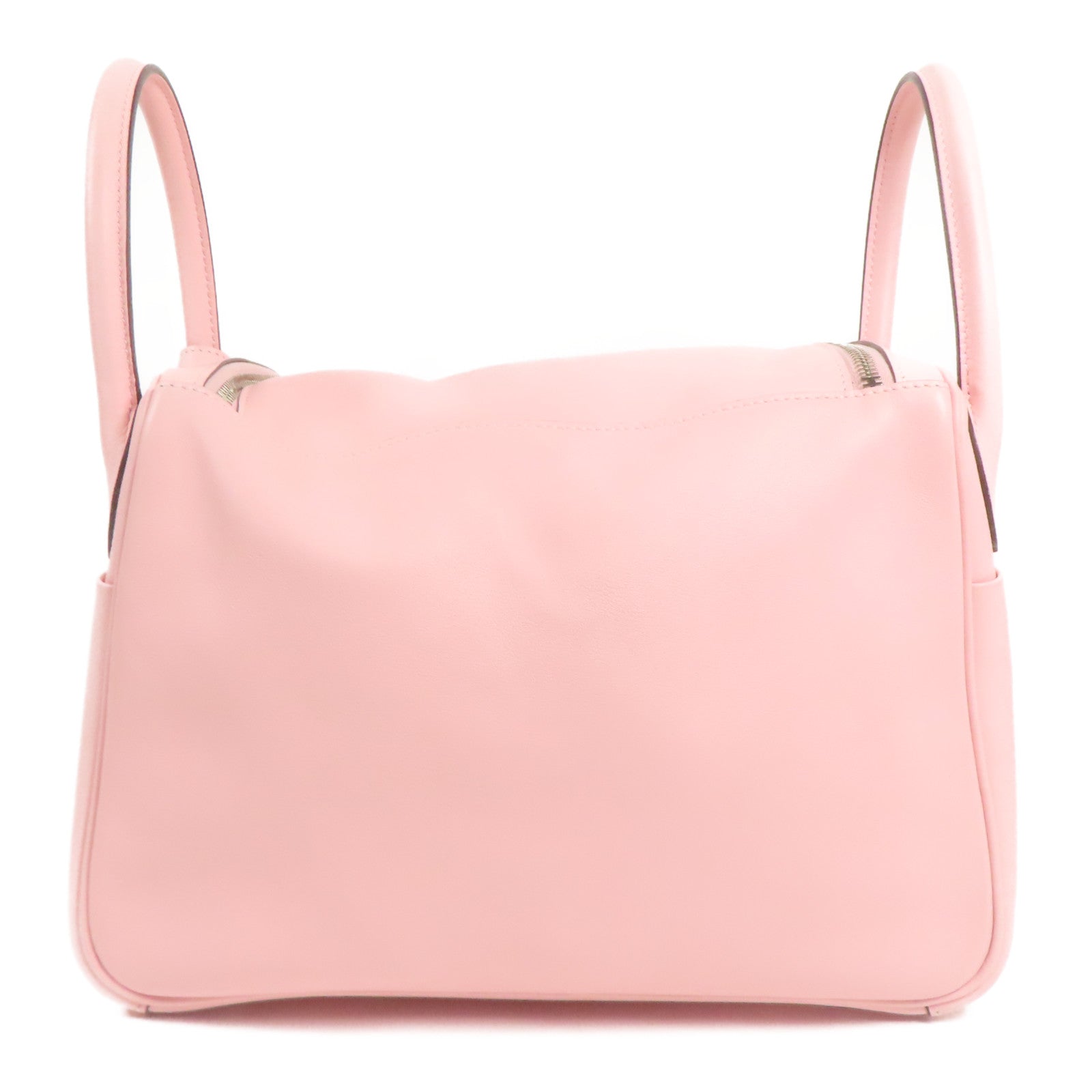 HERMES Swift皮革Lindy 30銀扣手挽肩背兩用袋Rose Sakura