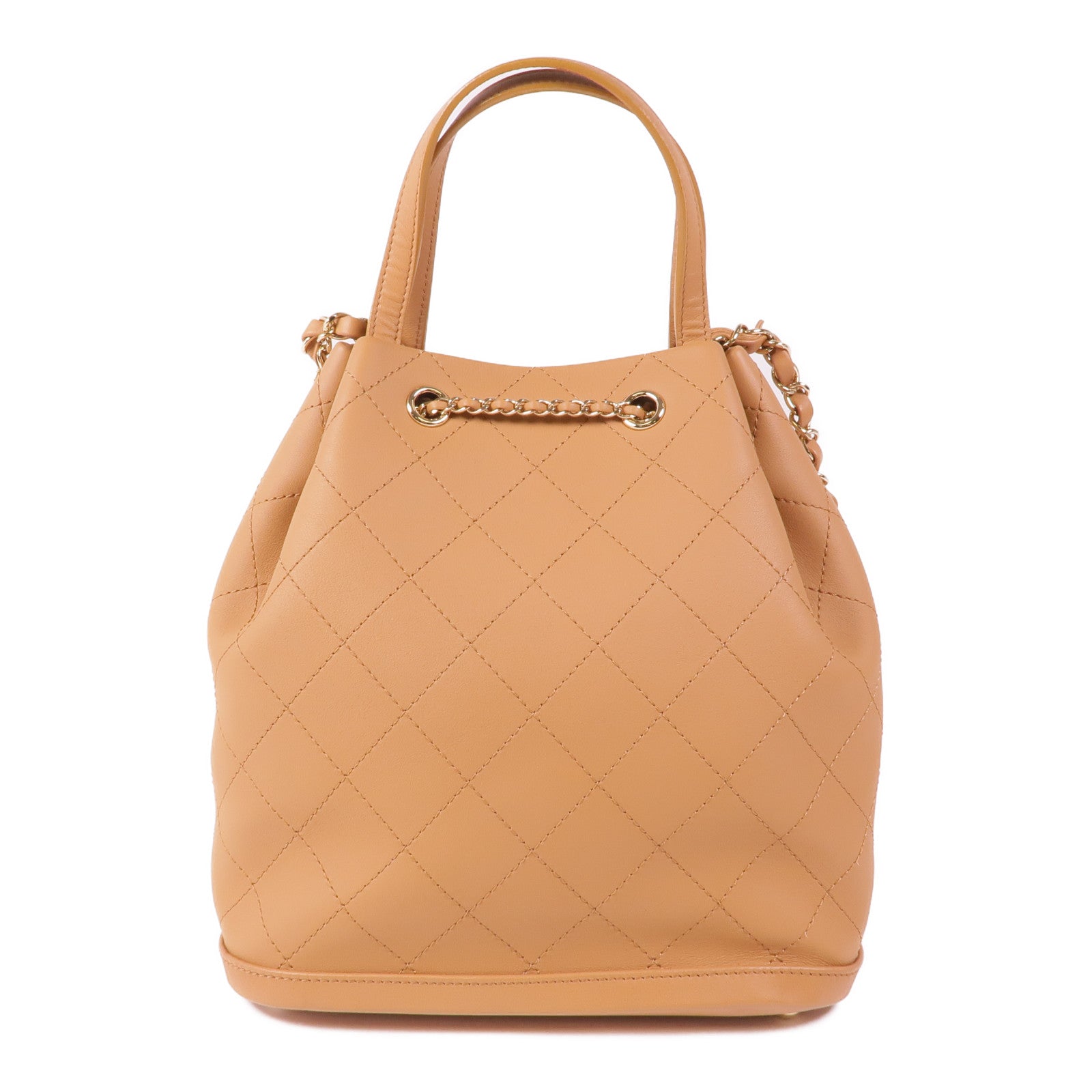 CHANEL 牛皮皮革2 Way Shoulder金扣手挽肩背兩用袋