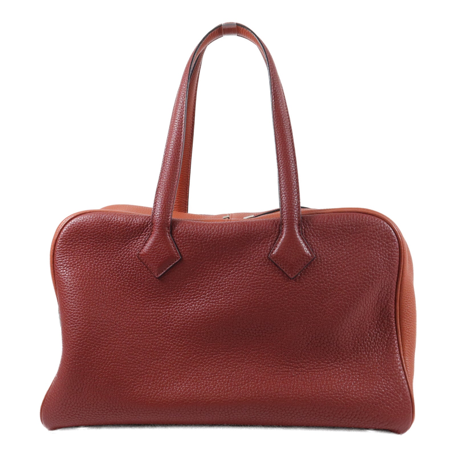 HERMES Clemence皮革Victolia 35手挽袋Rouge H/Brique