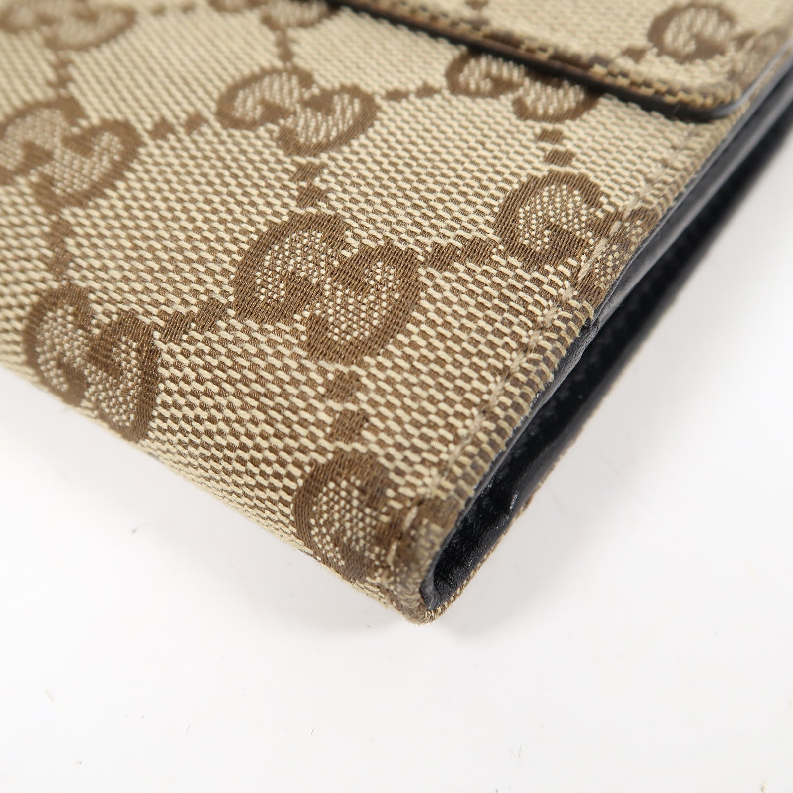 GUCCI 帆布Long Wallet銀扣長錢包啡色