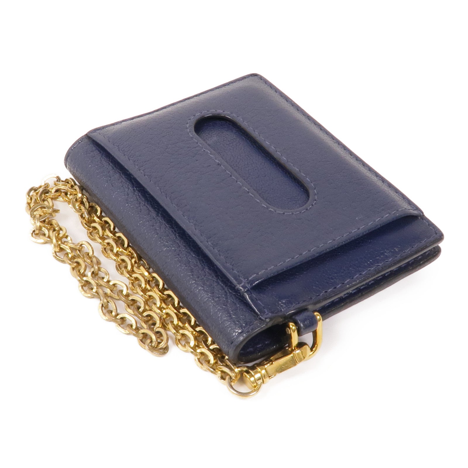 Miu Miu 牛皮皮革Card Case銀扣卡片套