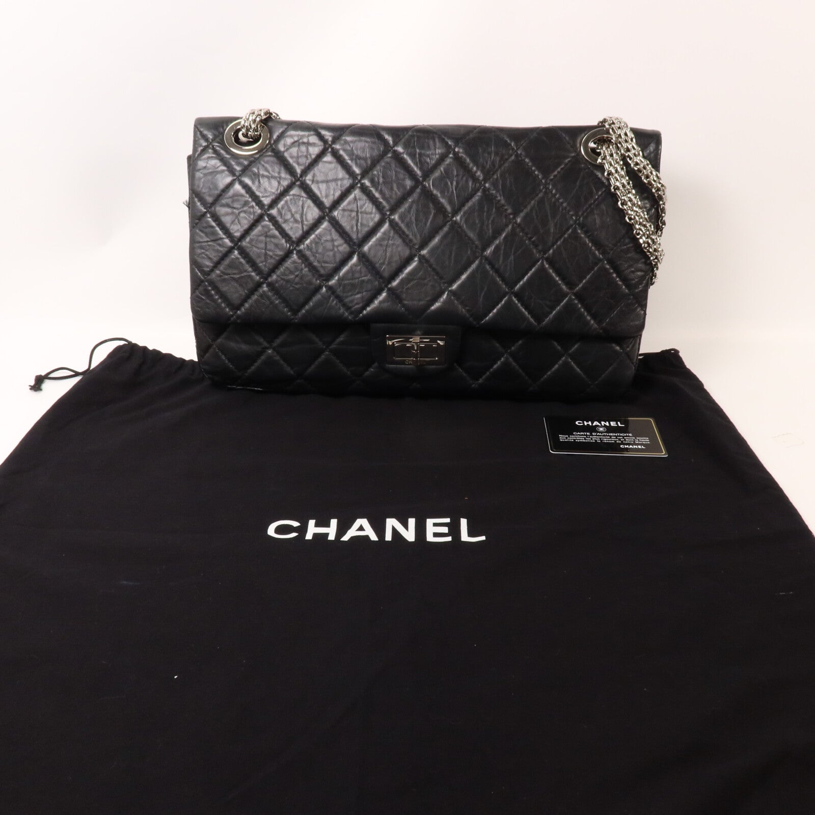 CHANEL 牛皮皮革2.55 Reissue 226 Double Flap Bag鏈帶肩背袋