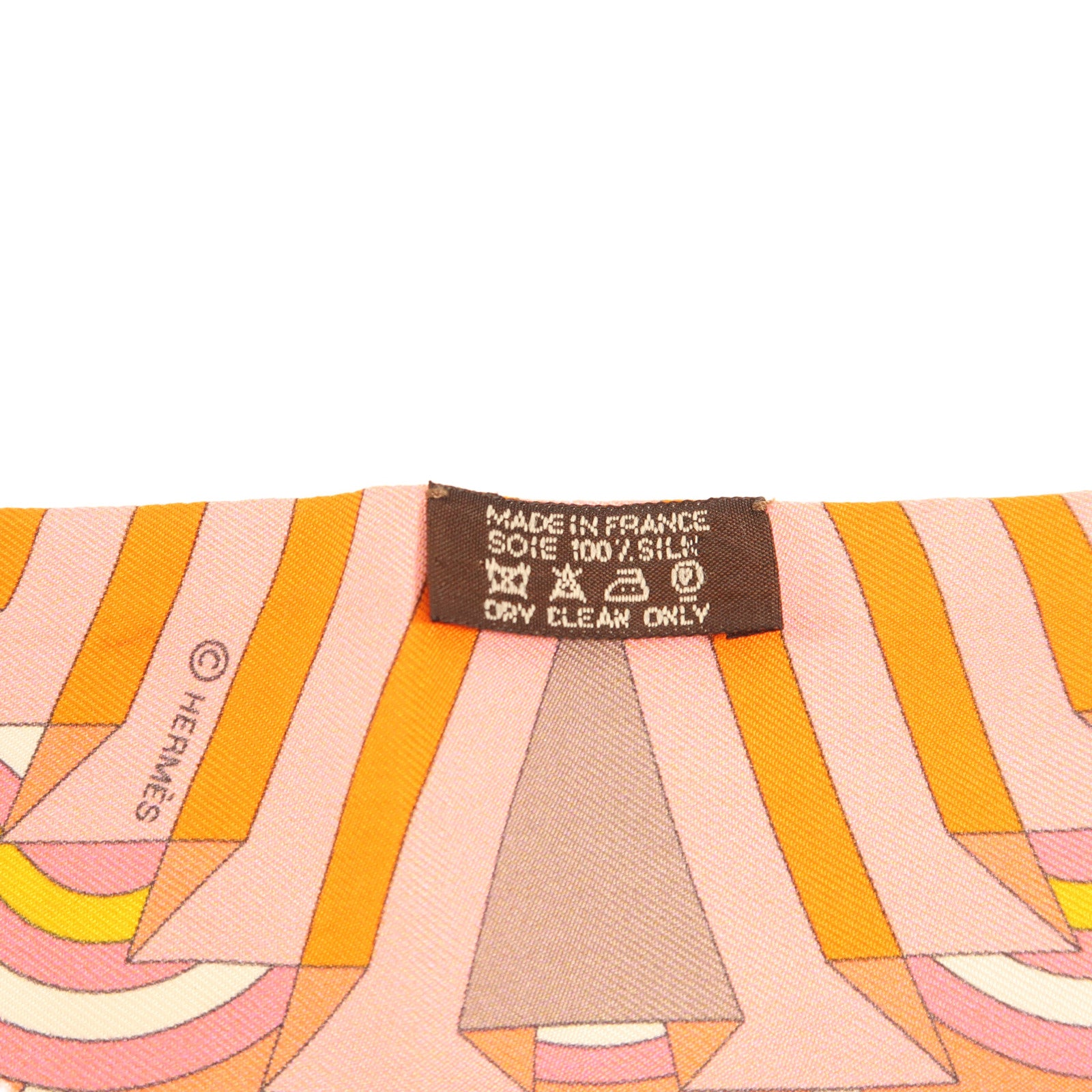 HERMES 絲質Twilly絲巾橙色