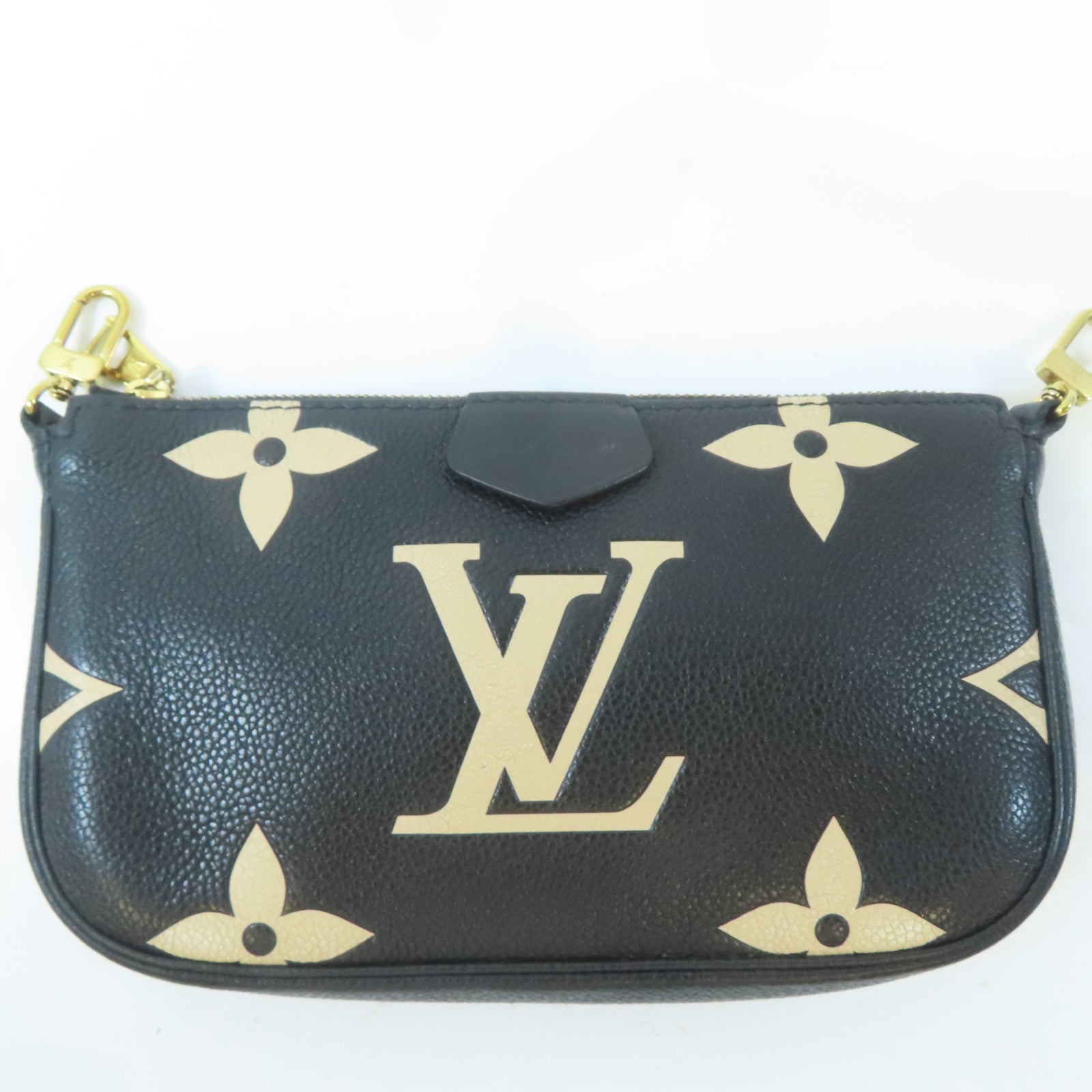 LOUIS VUITTON Monogram Empreinte Multi Pochette Accessoires金扣肩背袋黑色
