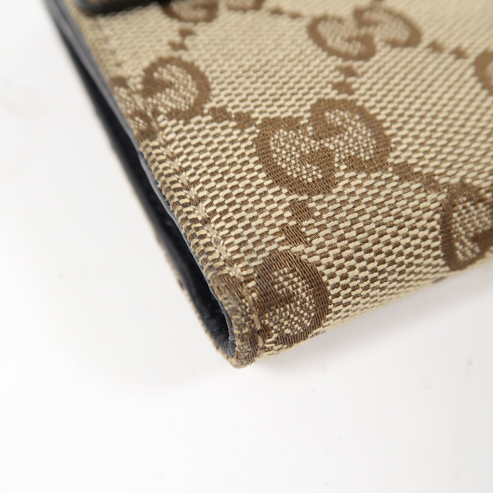 GUCCI 帆布Long Wallet銀扣長錢包啡色