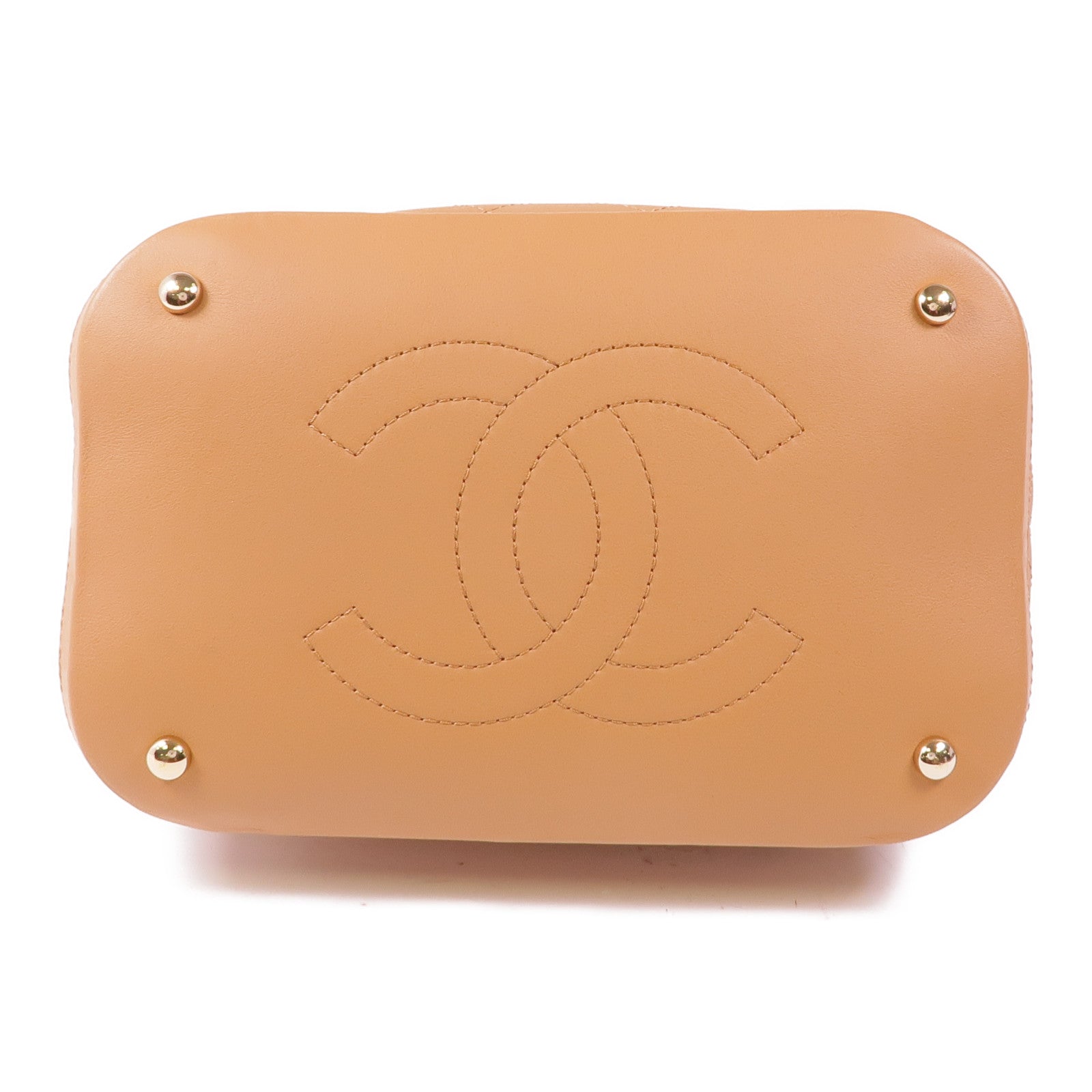 CHANEL 牛皮皮革2 Way Shoulder金扣手挽肩背兩用袋