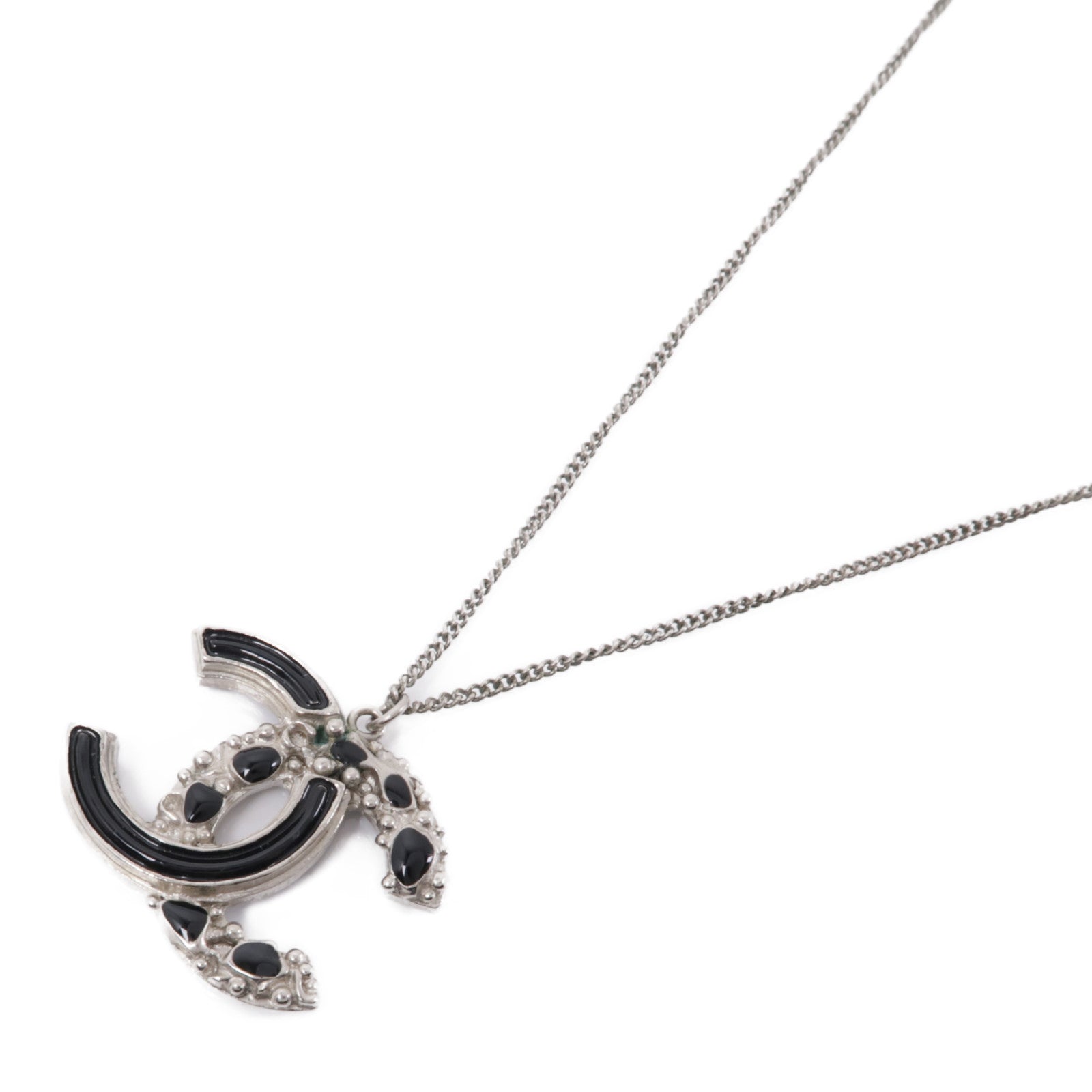 CHANEL 金屬Necklace項鍊銀色/黑色