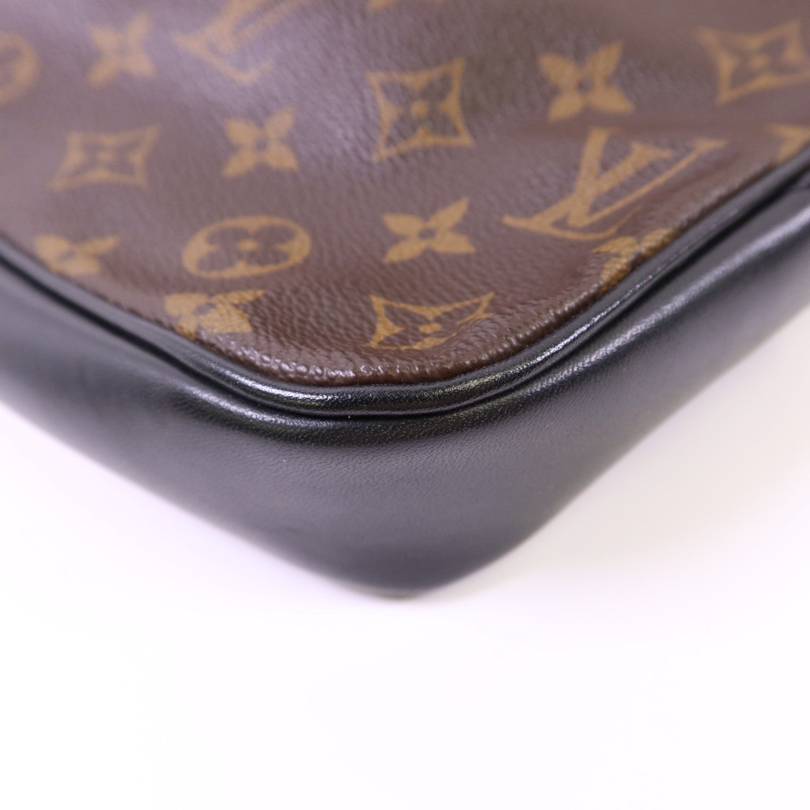 LOUIS VUITTON Monogram Macassar Bass MM金扣肩背袋M56715