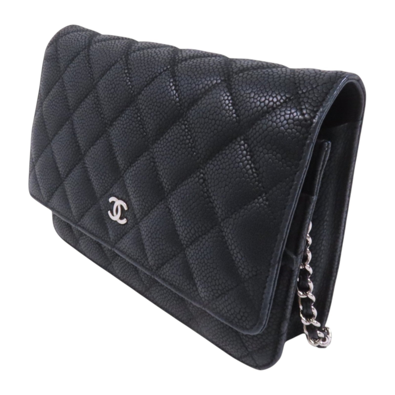 CHANEL 牛皮皮革WOC Wallet On Chain銀扣鏈帶肩背袋