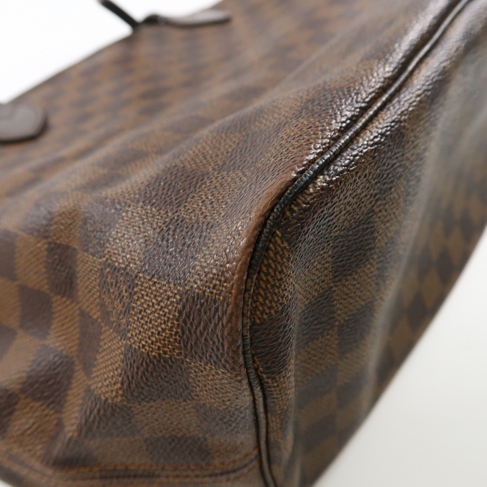 LOUIS VUITTON Damier Neverfull MM金扣肩背袋/手挽袋啡色