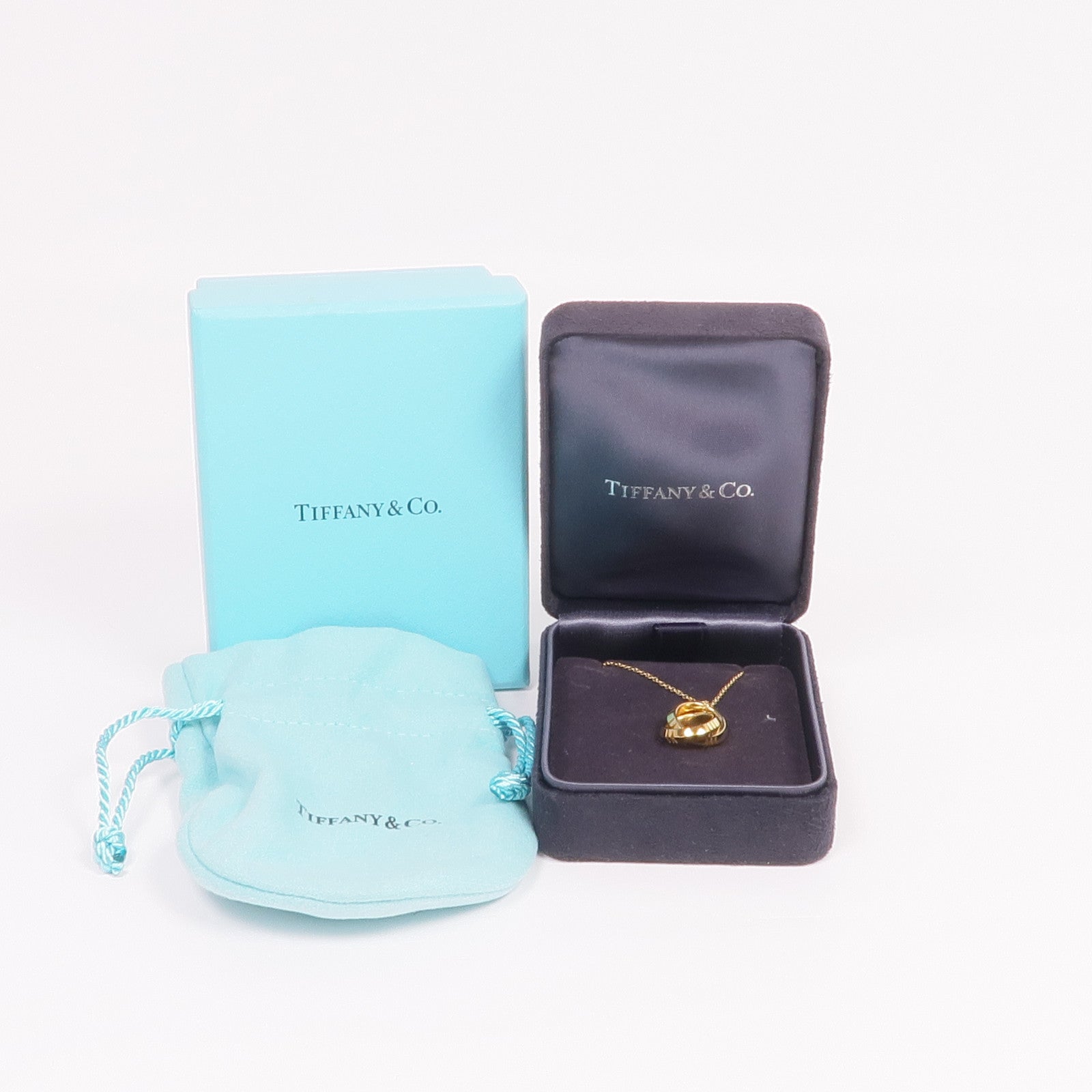 TIFFANY＆CO 18K黃金Atlas X closed interlocking Pendant項鍊