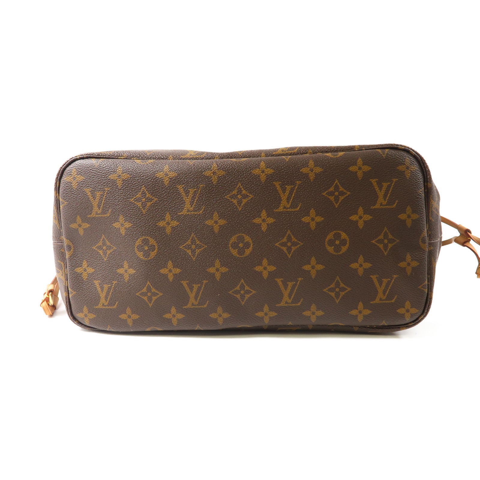 LOUIS VUITTON Monogram Neverfull MM金扣手挽袋啡色