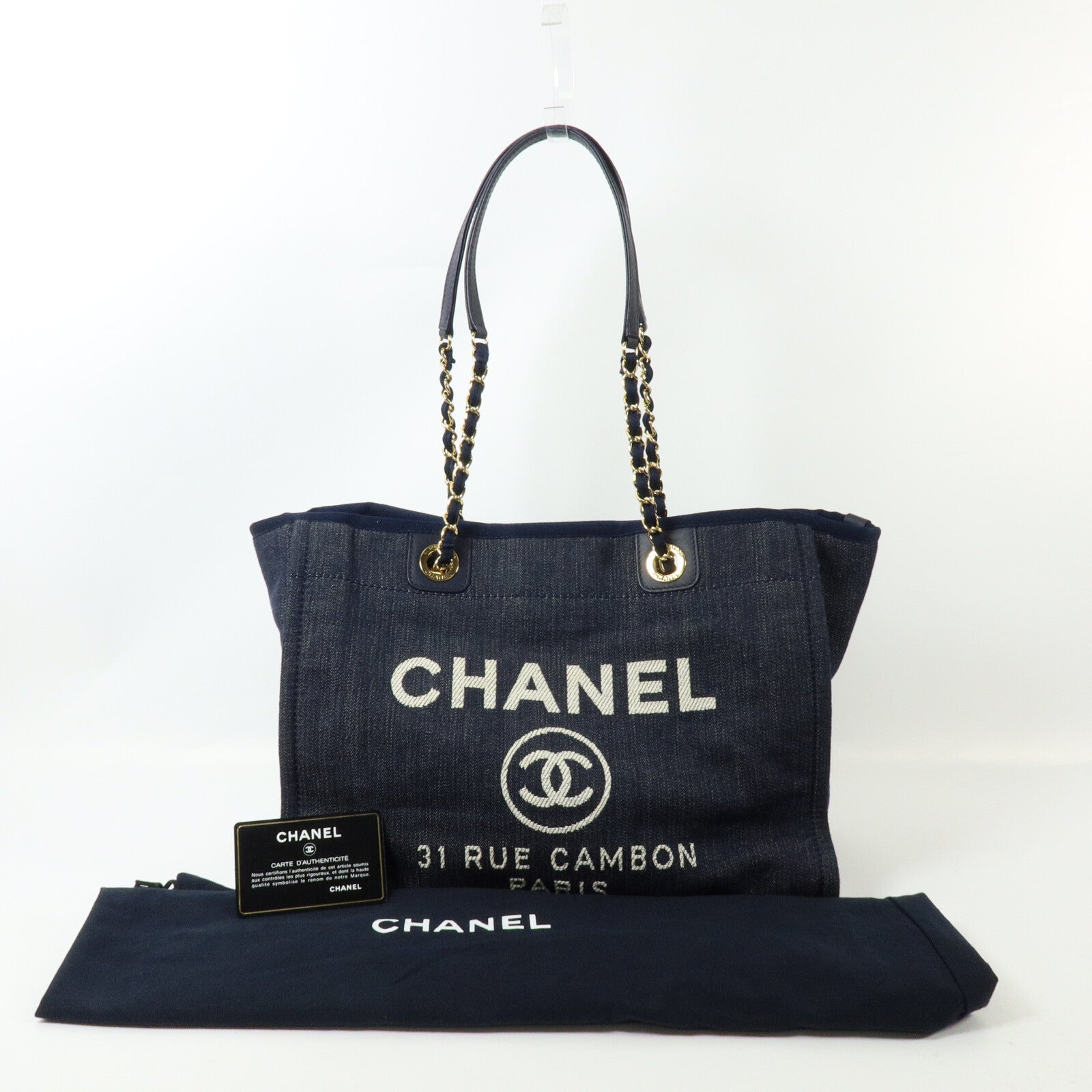 CHANEL 帆布Deauville Tote手挽袋