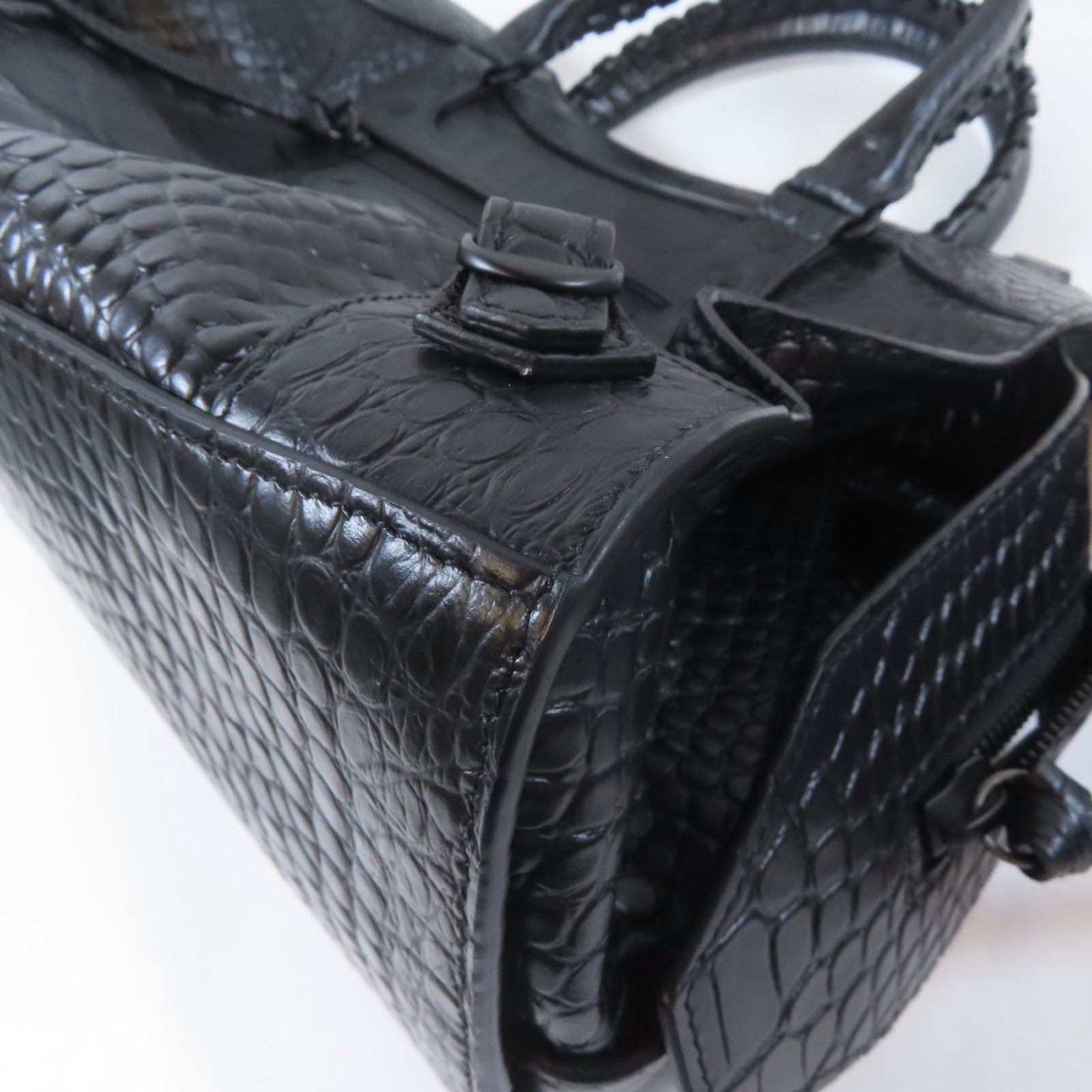 BALENCIAGA 皮革Neo Classic City黑扣手挽肩背兩用袋黑色