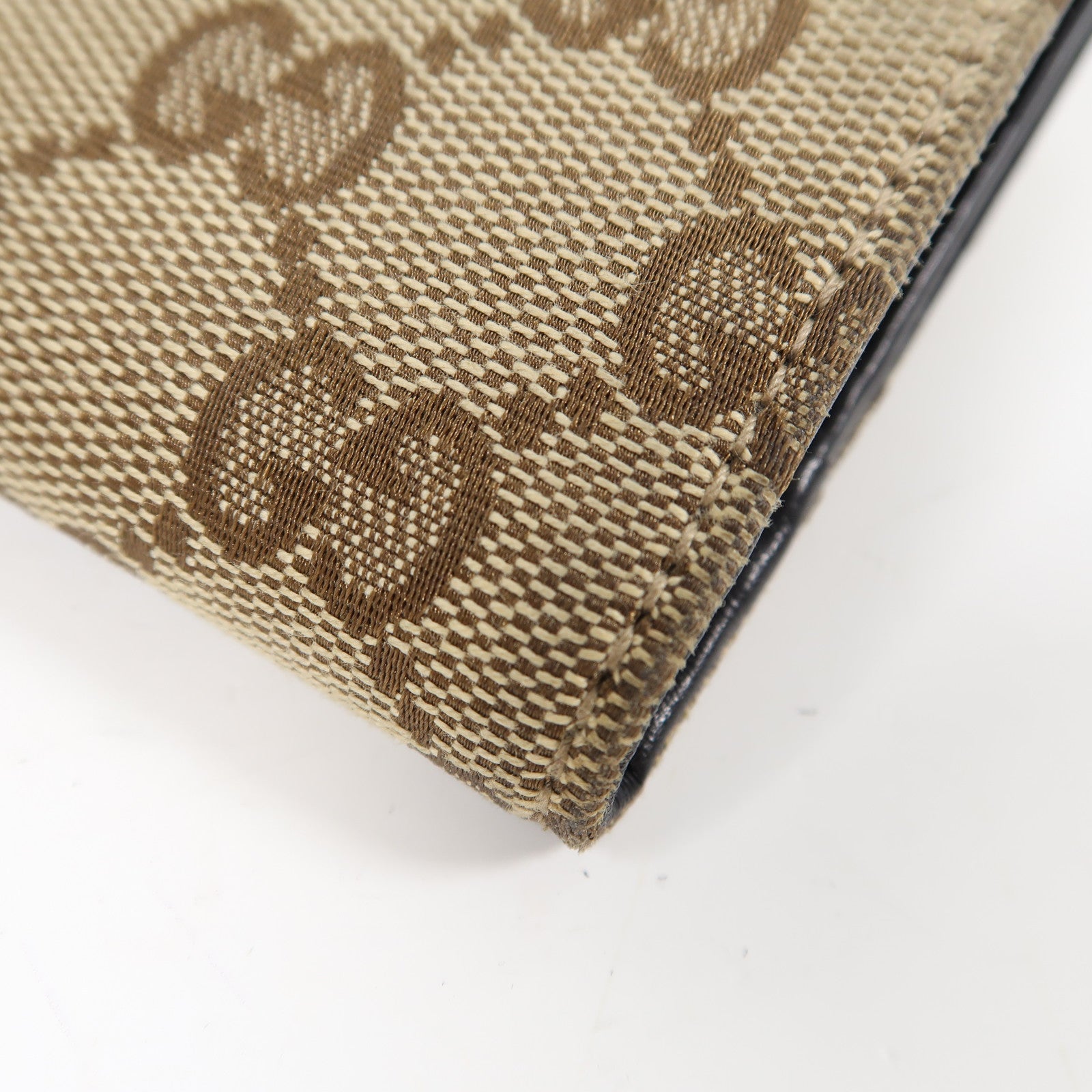 GUCCI 帆布Long Wallet銀扣長錢包啡色