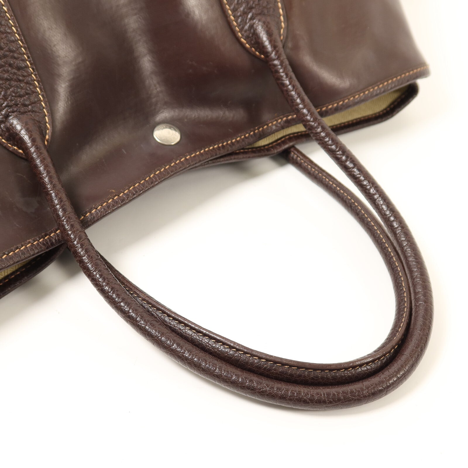 HERMES Amazonia Garden Party PM銀扣手挽袋Brown