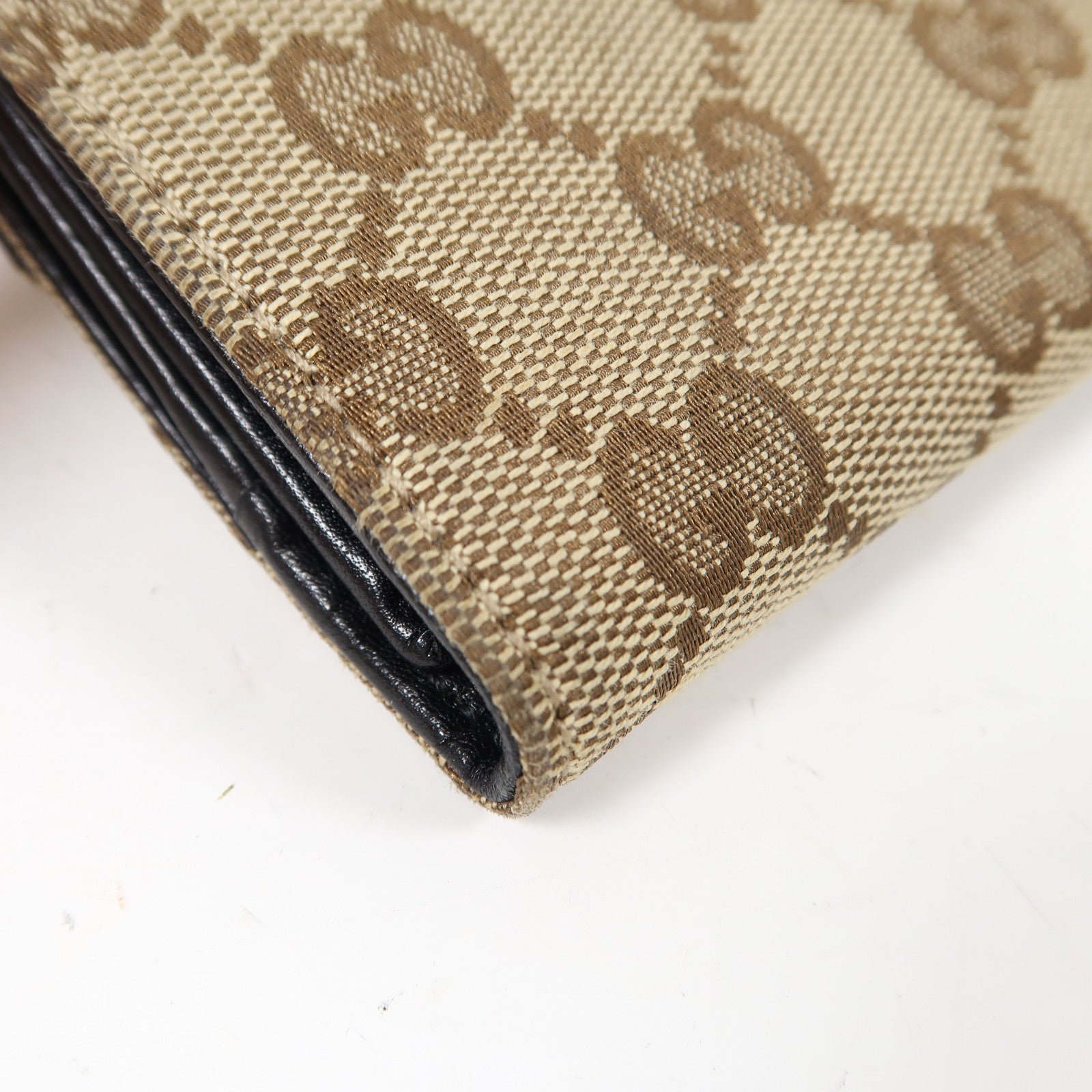 GUCCI 帆布Long Wallet銀扣長錢包啡色