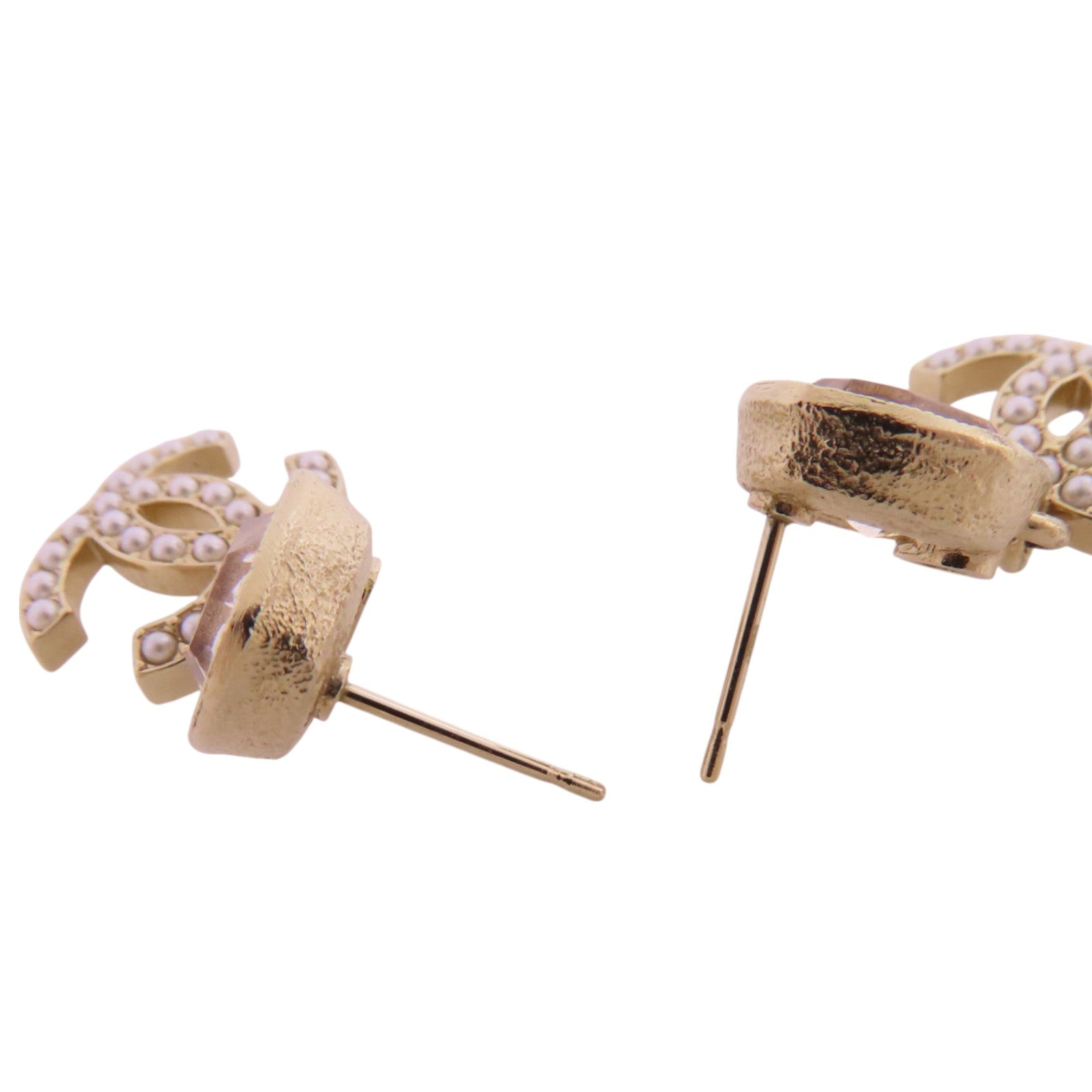 CHANEL 金屬/仿珍珠/水鑽CC Earrings金扣耳環