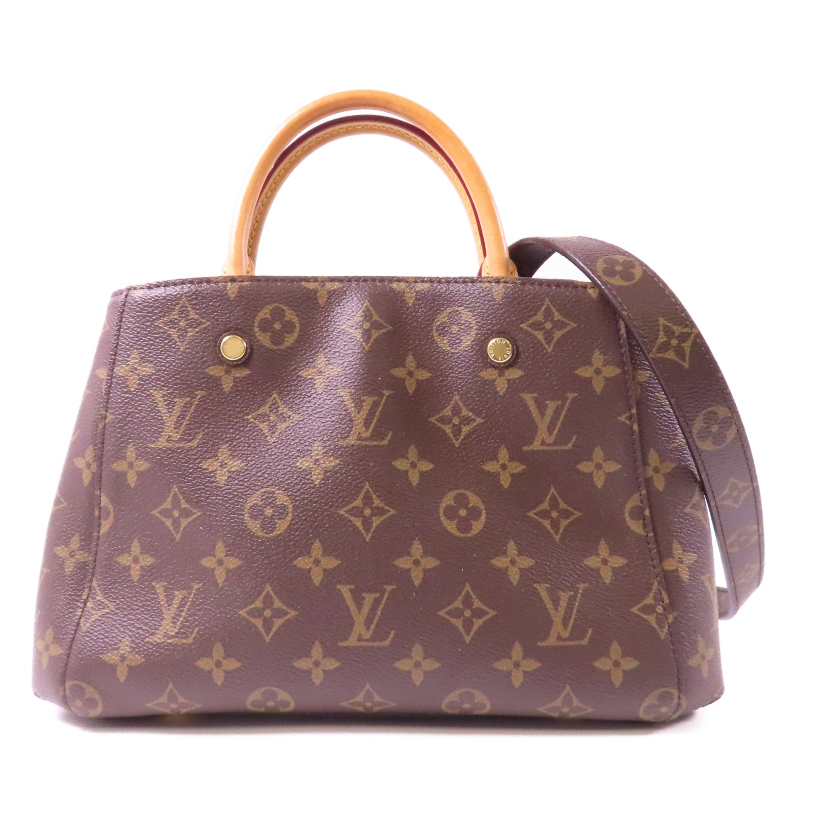 LOUIS VUITTON Monogram Montaigne金扣手挽肩背兩用袋啡色