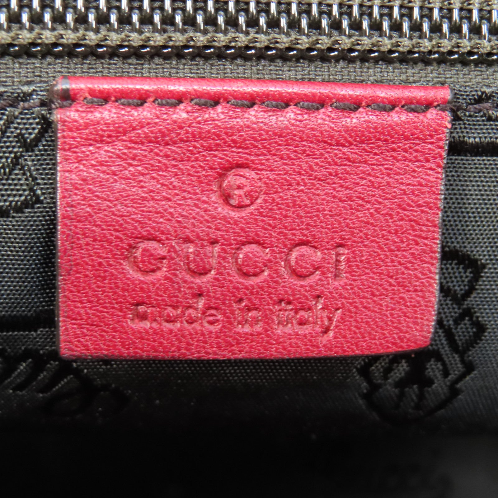 GUCCI 皮革Boston Bag銀扣手挽袋紅色