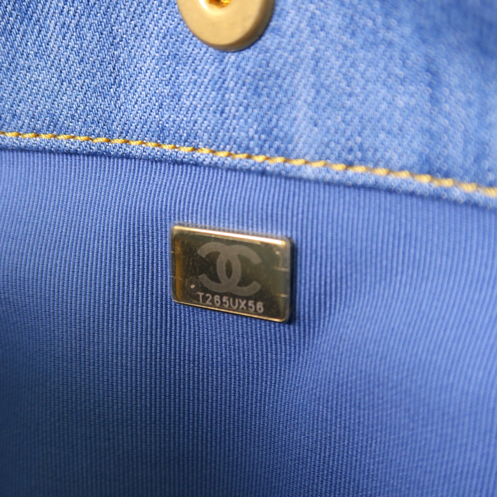 CHANEL 牛仔布Hobo Hand Bag金扣鏈帶手挽肩背兩用袋