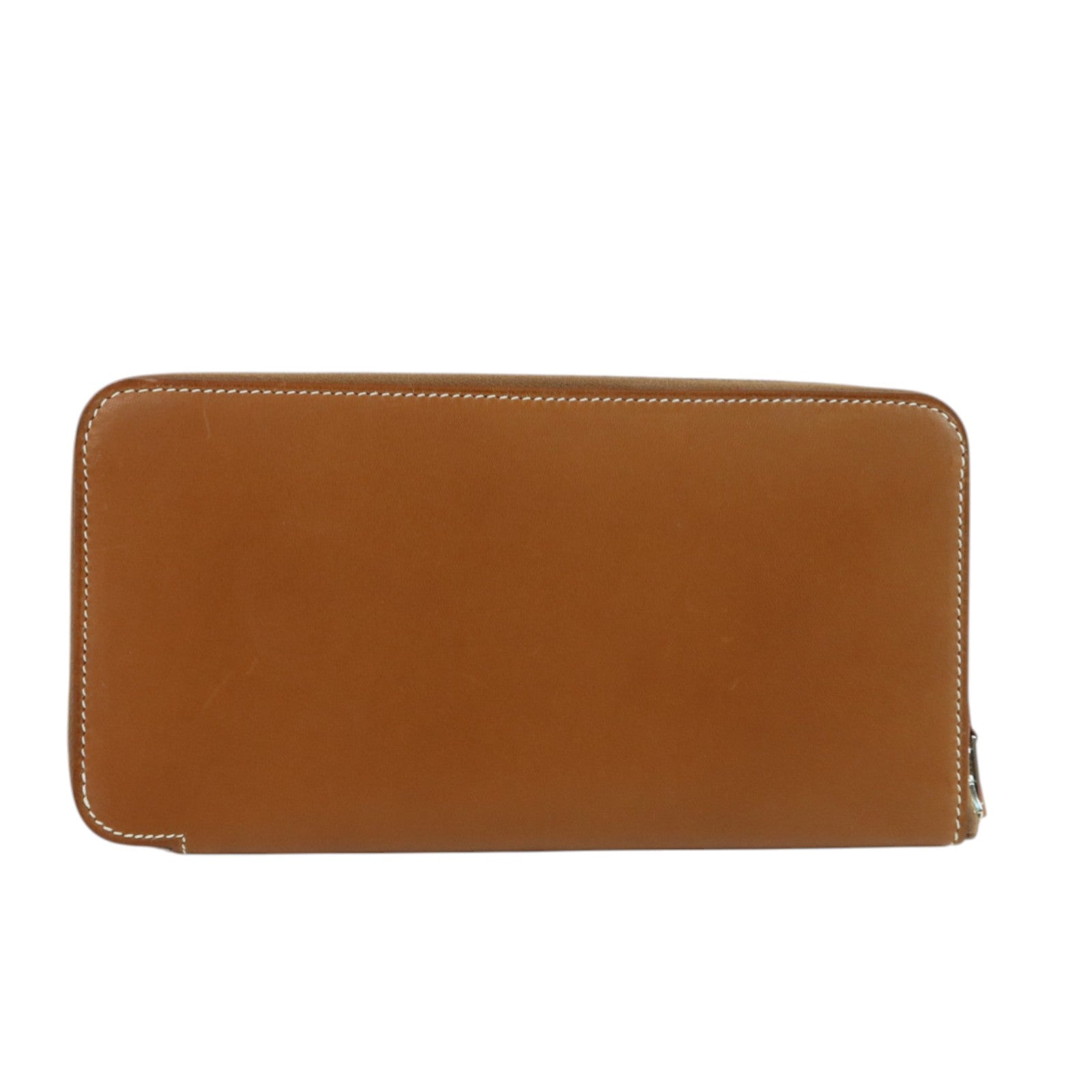 HERMES Barenia皮革Silk In Wallet銀扣長錢包Fauve
