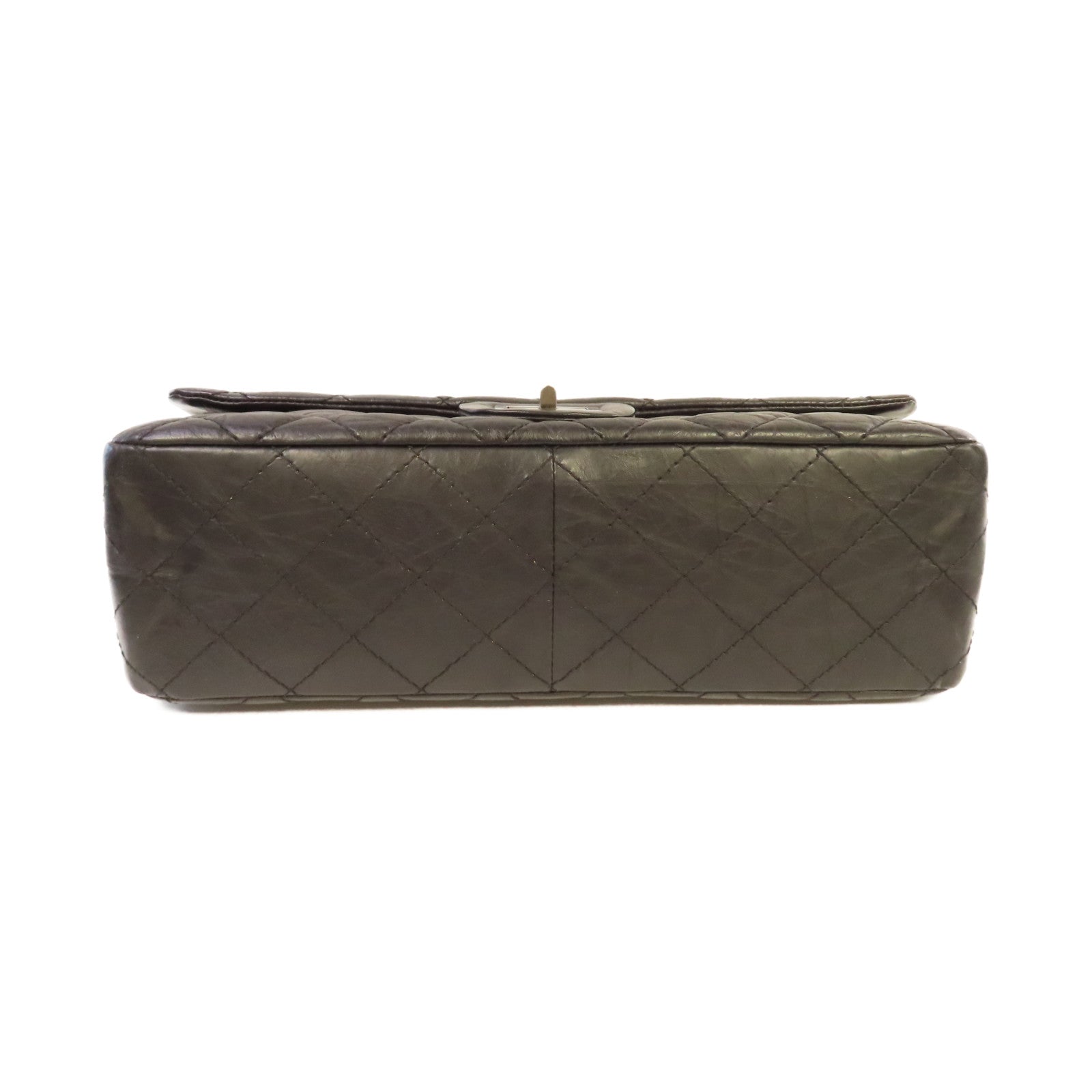 CHANEL **【激減優惠】菱格牛皮皮革2.55 Jumbo Shoulder Bag銀扣鏈帶肩背袋黑色