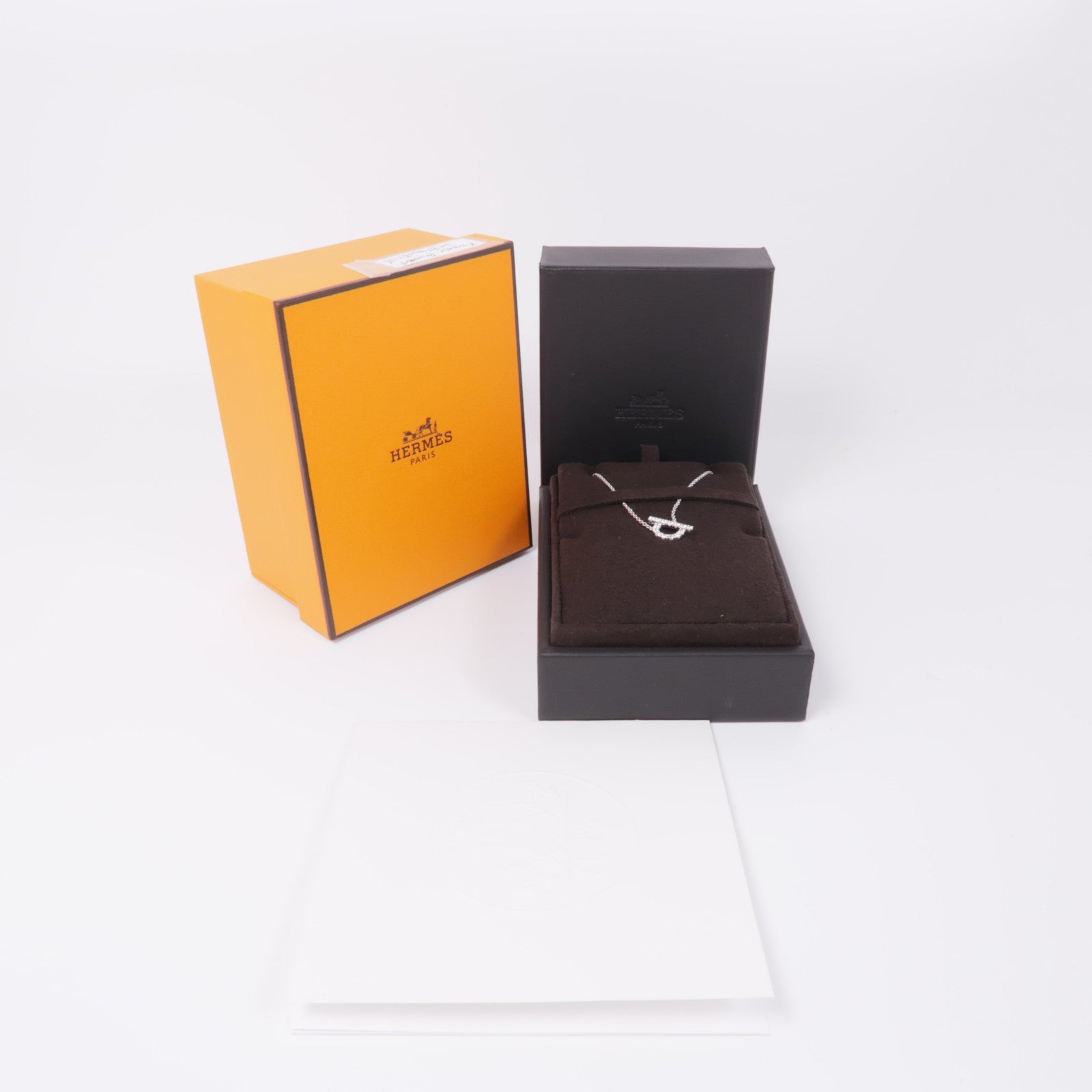 HERMES 18K白金Finesse Pendant鑽石項鍊